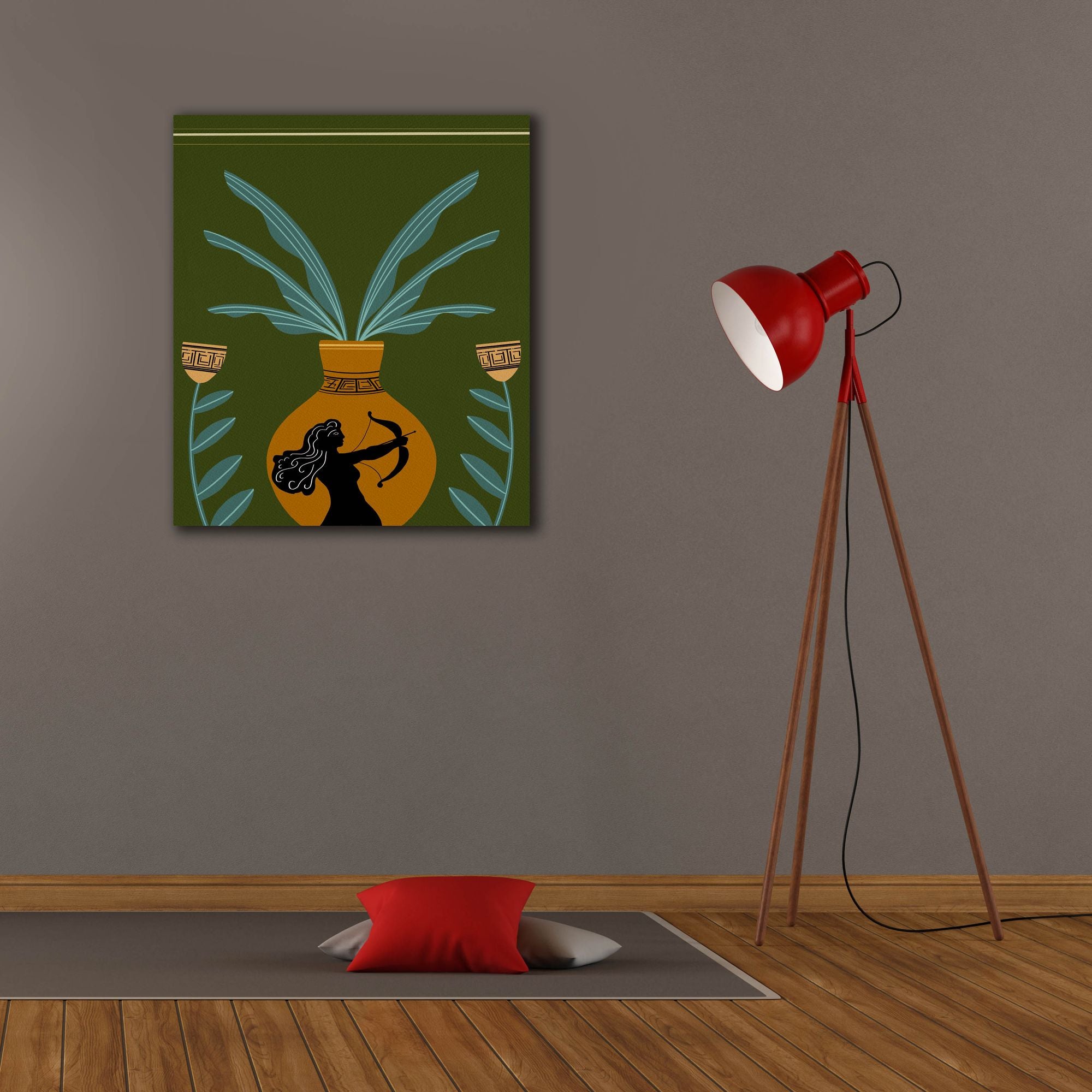 'Warrior Goddess Vase II' by Regina Moore, Canvas Wall Art,26x30