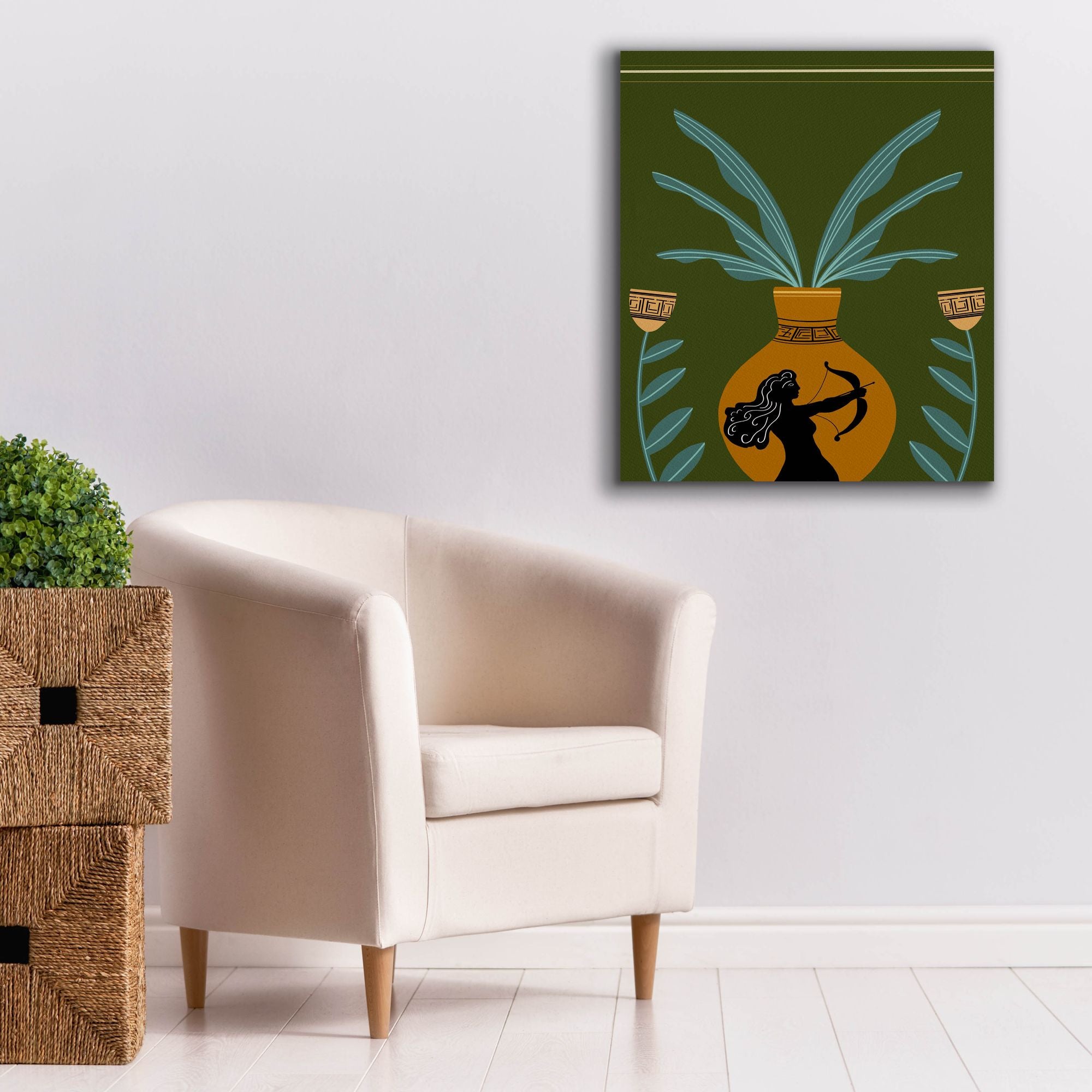 'Warrior Goddess Vase II' by Regina Moore, Canvas Wall Art,26x30