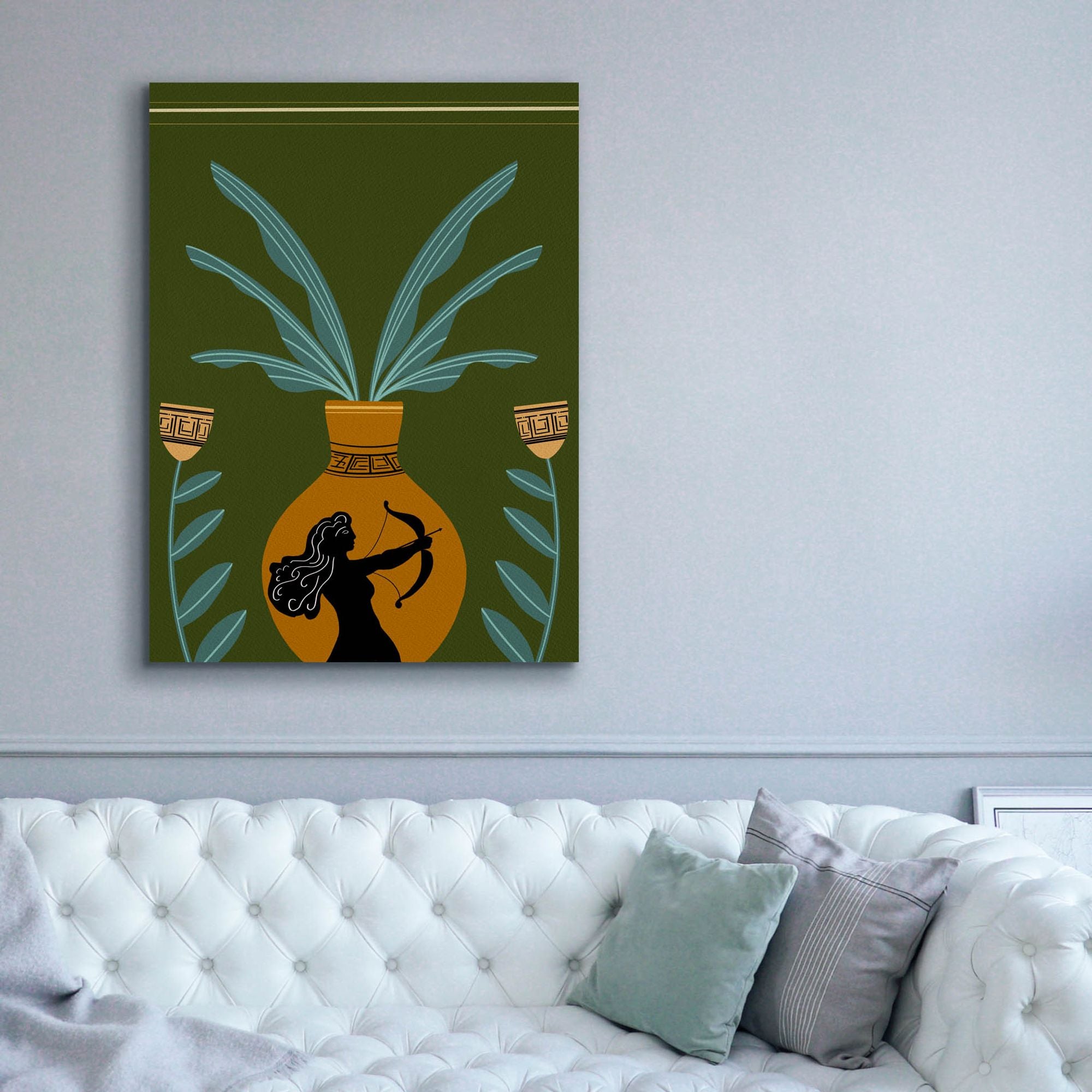 'Warrior Goddess Vase II' by Regina Moore, Canvas Wall Art,40x54