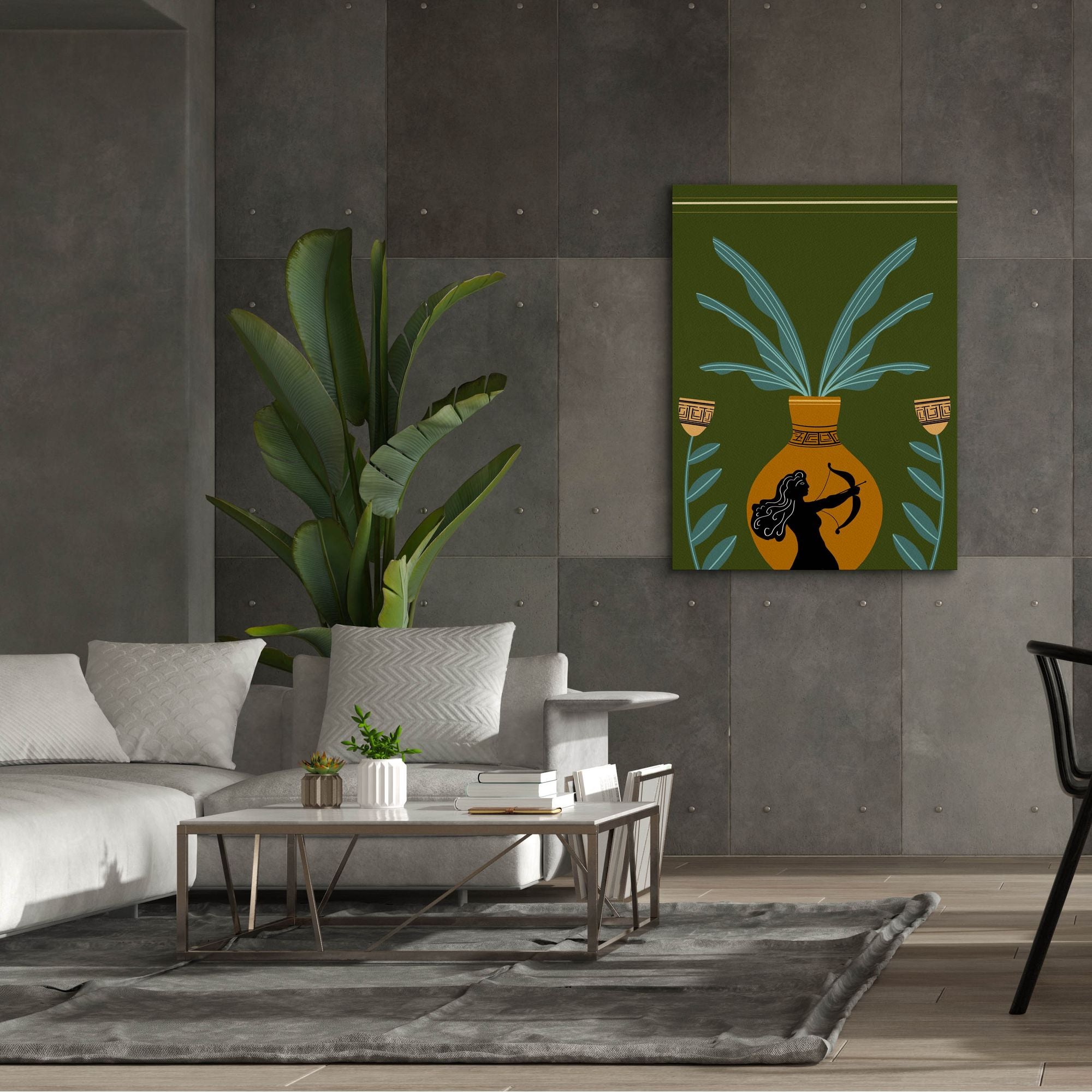 'Warrior Goddess Vase II' by Regina Moore, Canvas Wall Art,40x54