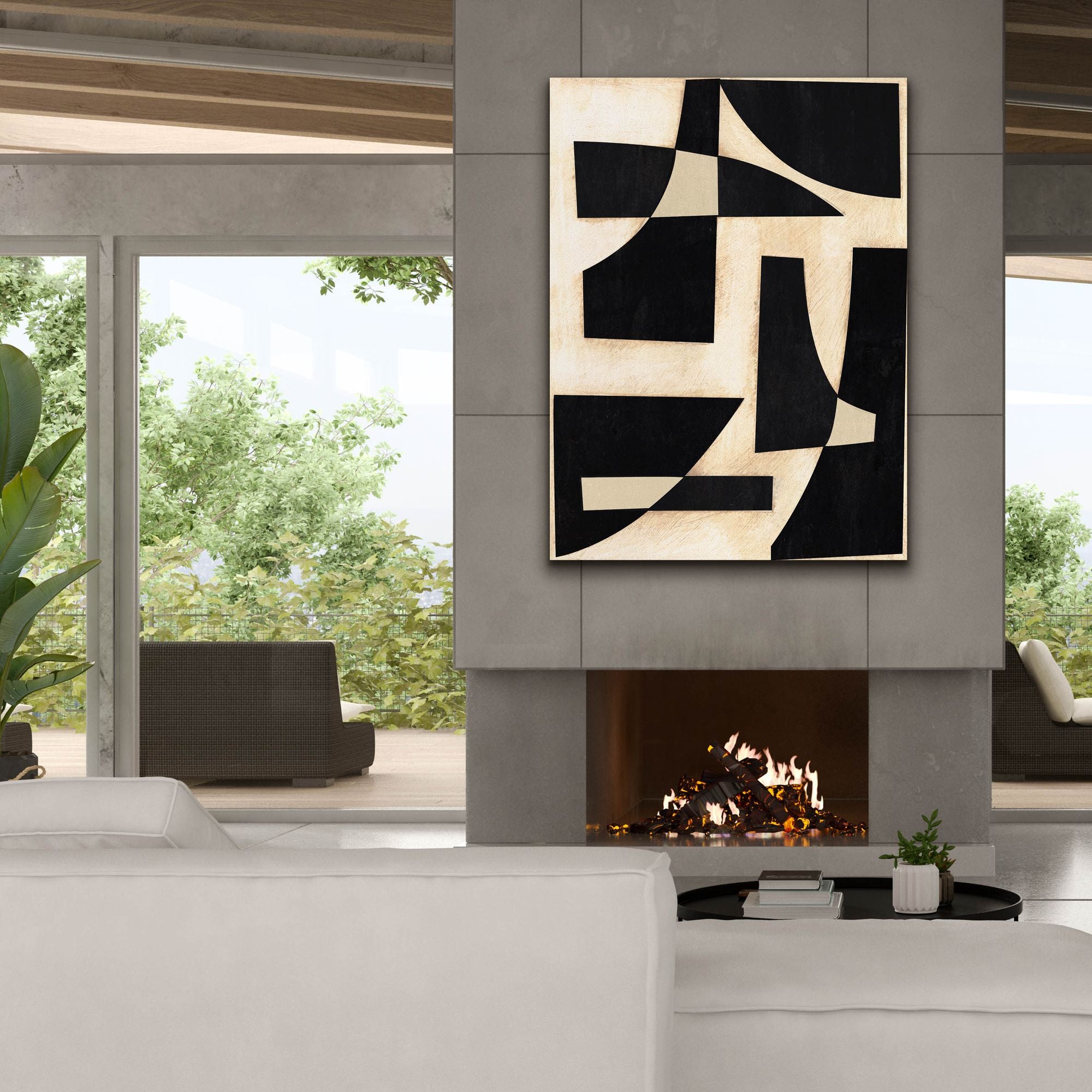 'Onyx Cutout Shapes I' by Regina Moore, Canvas Wall Art,40x54