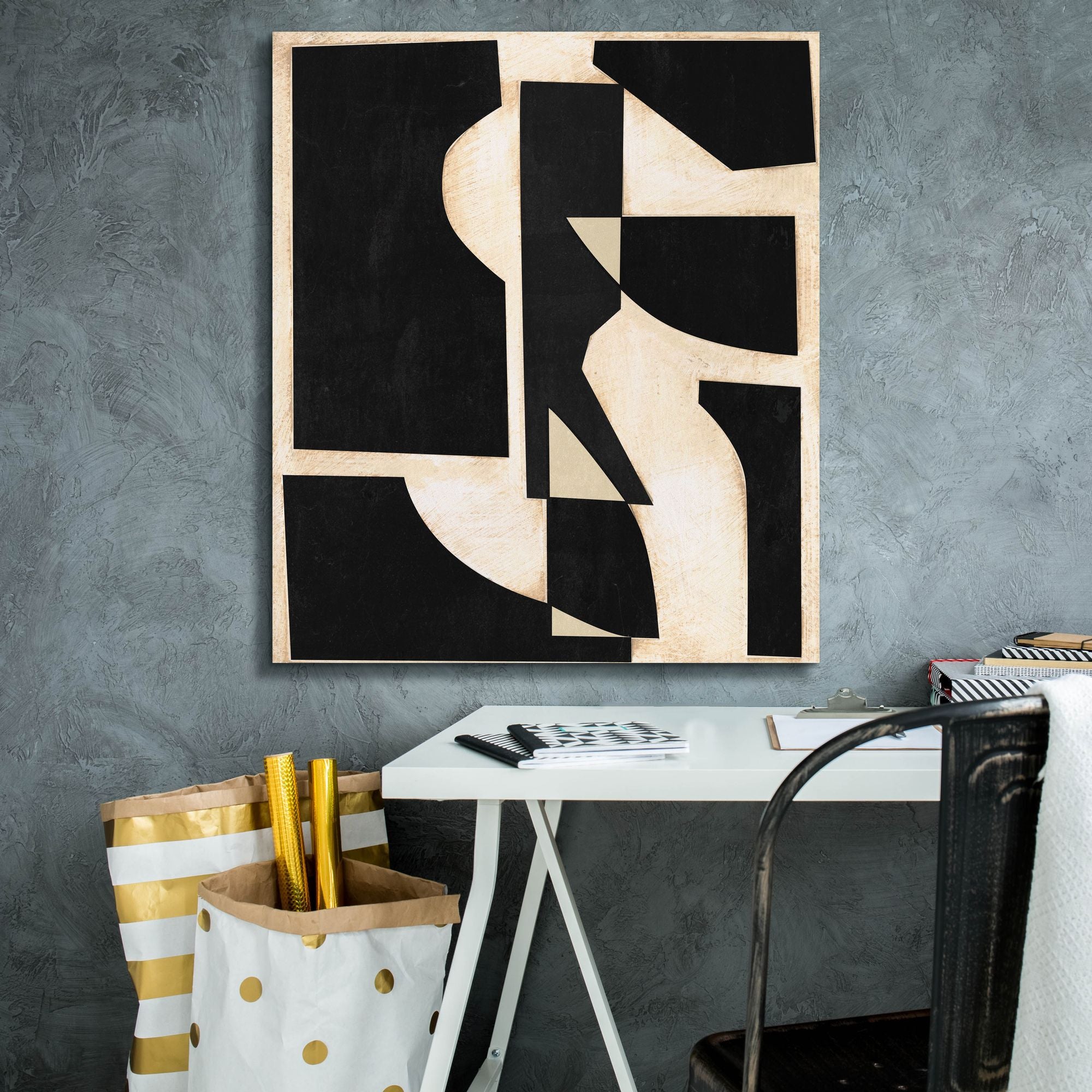 'Onyx Cutout Shapes II' by Regina Moore, Canvas Wall Art,26x30