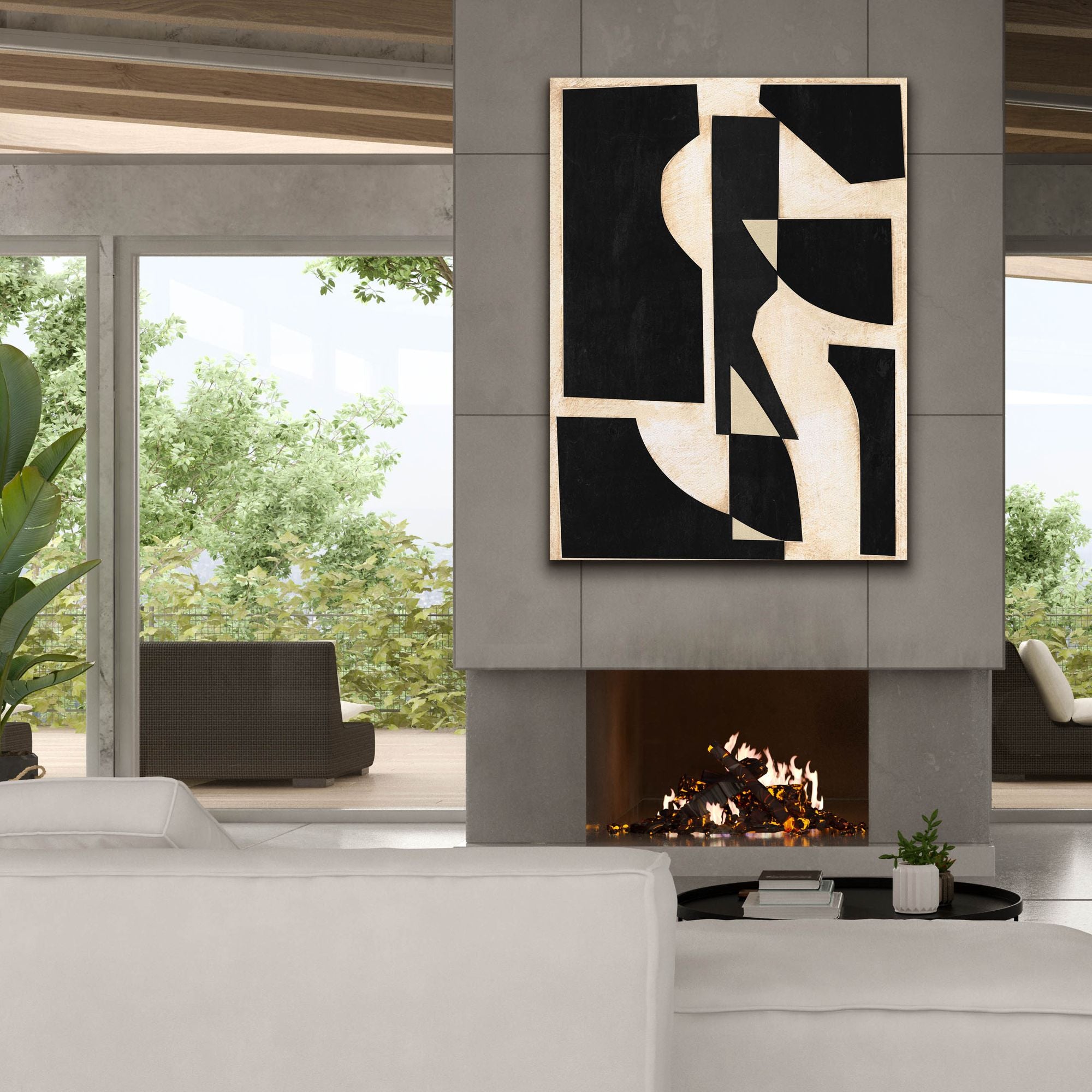 'Onyx Cutout Shapes II' by Regina Moore, Canvas Wall Art,40x54