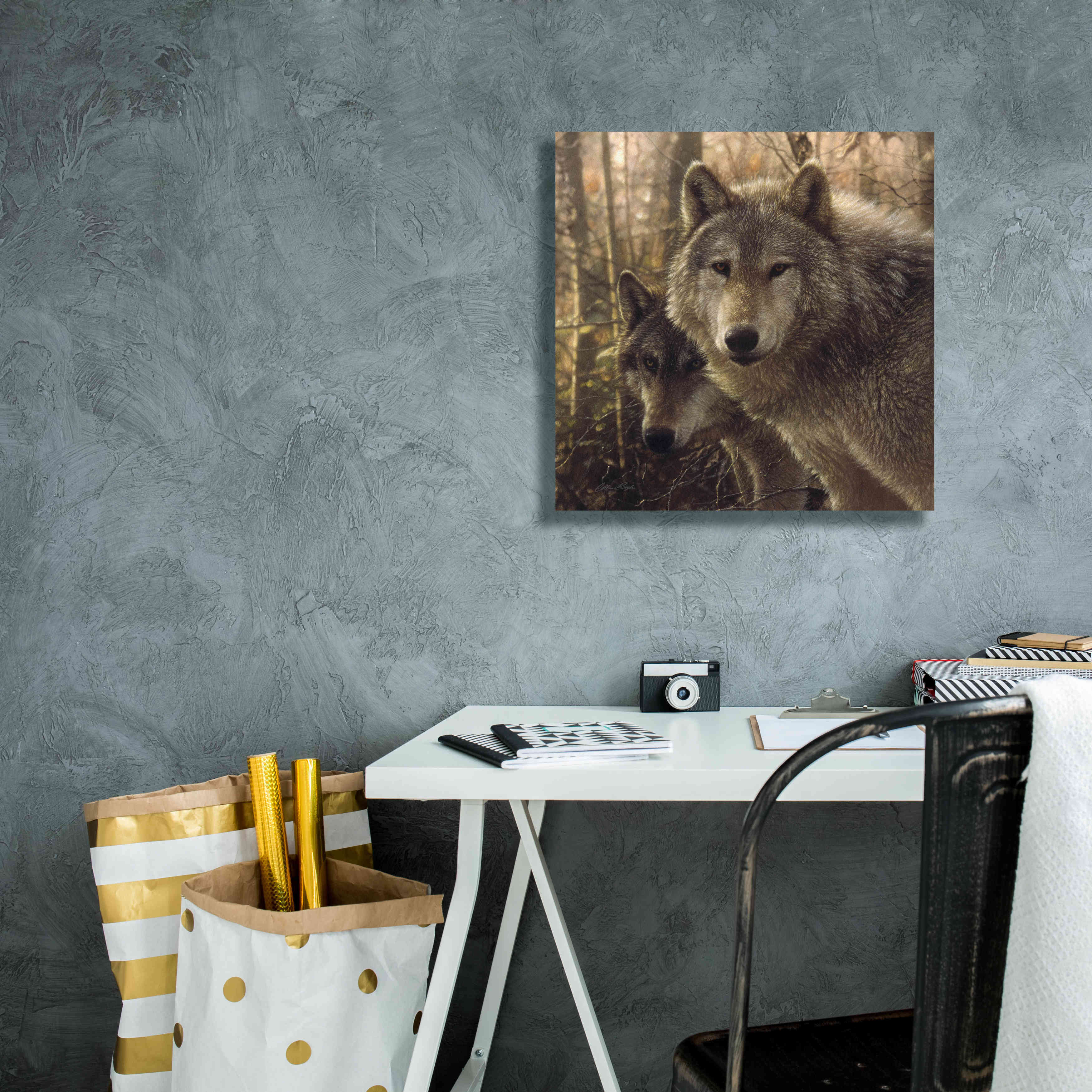 'Wood Land Companions' by Collin Bogle, Canvas Wall Art,18x18
