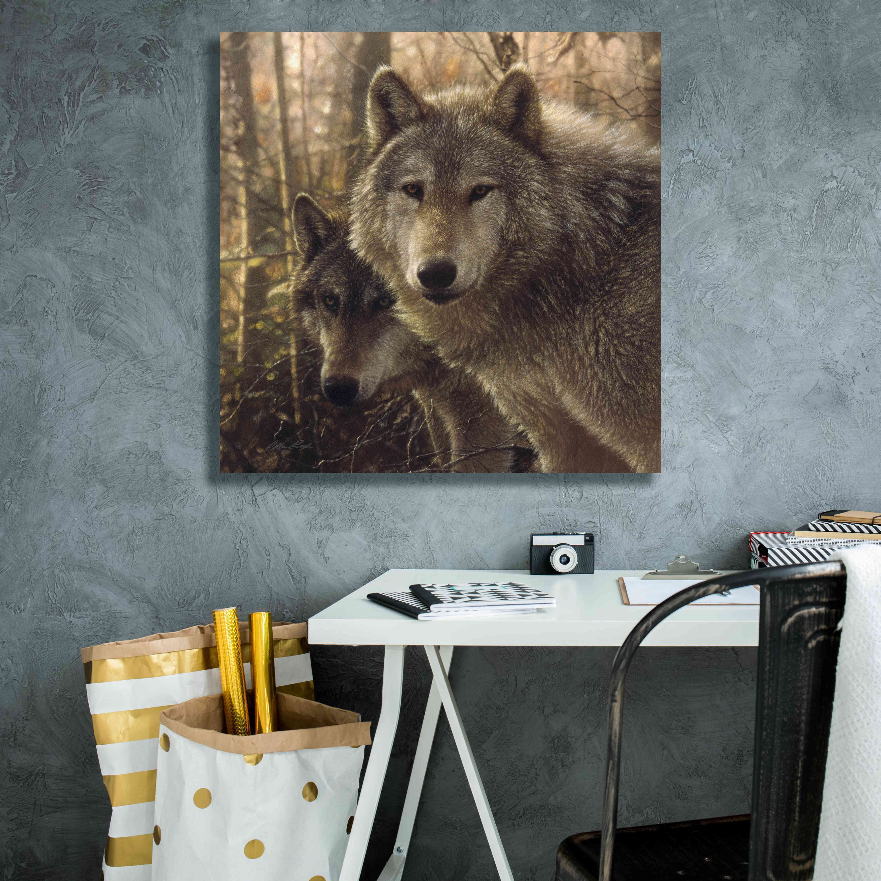 'Wood Land Companions' by Collin Bogle, Canvas Wall Art,26x26