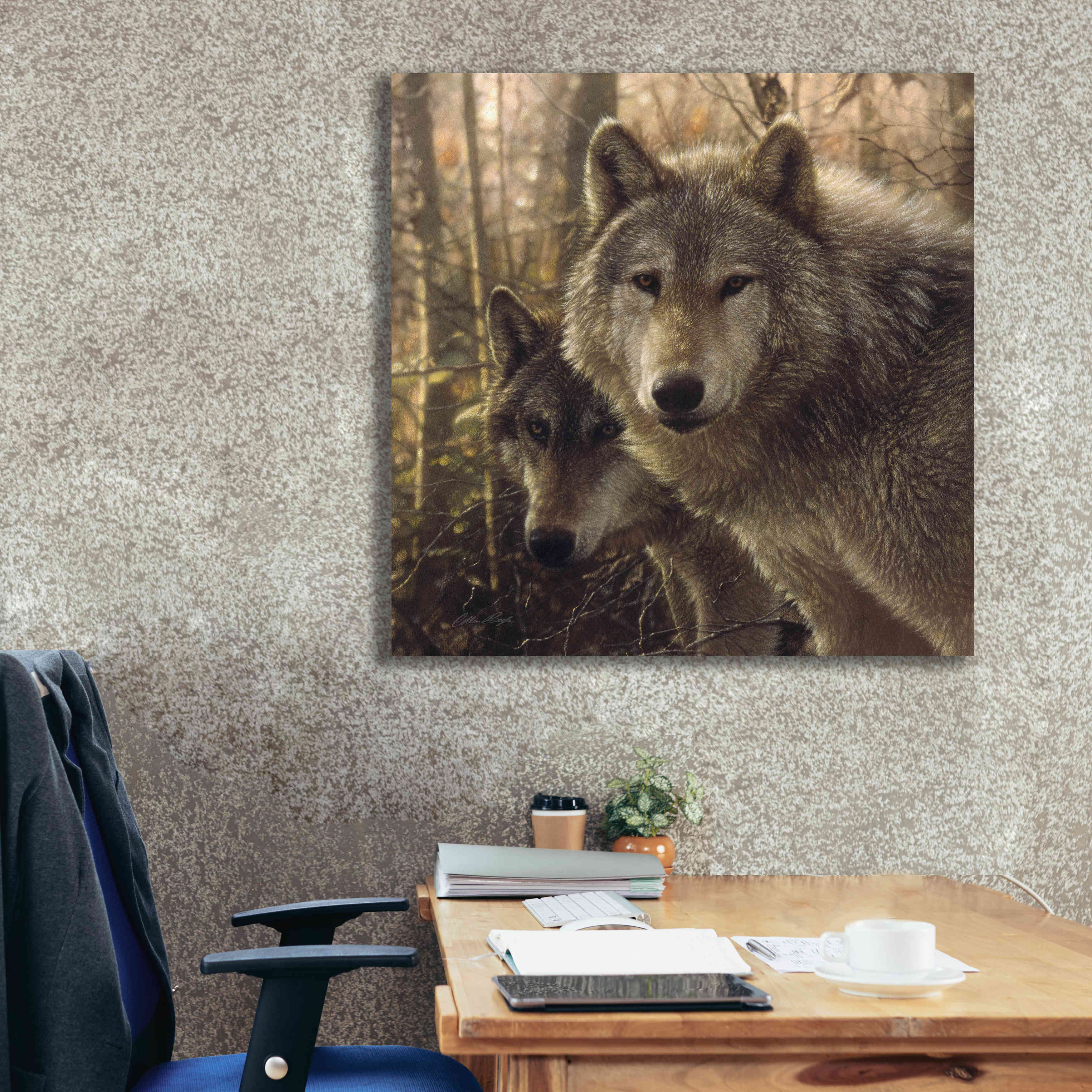 'Wood Land Companions' by Collin Bogle, Canvas Wall Art,37x37