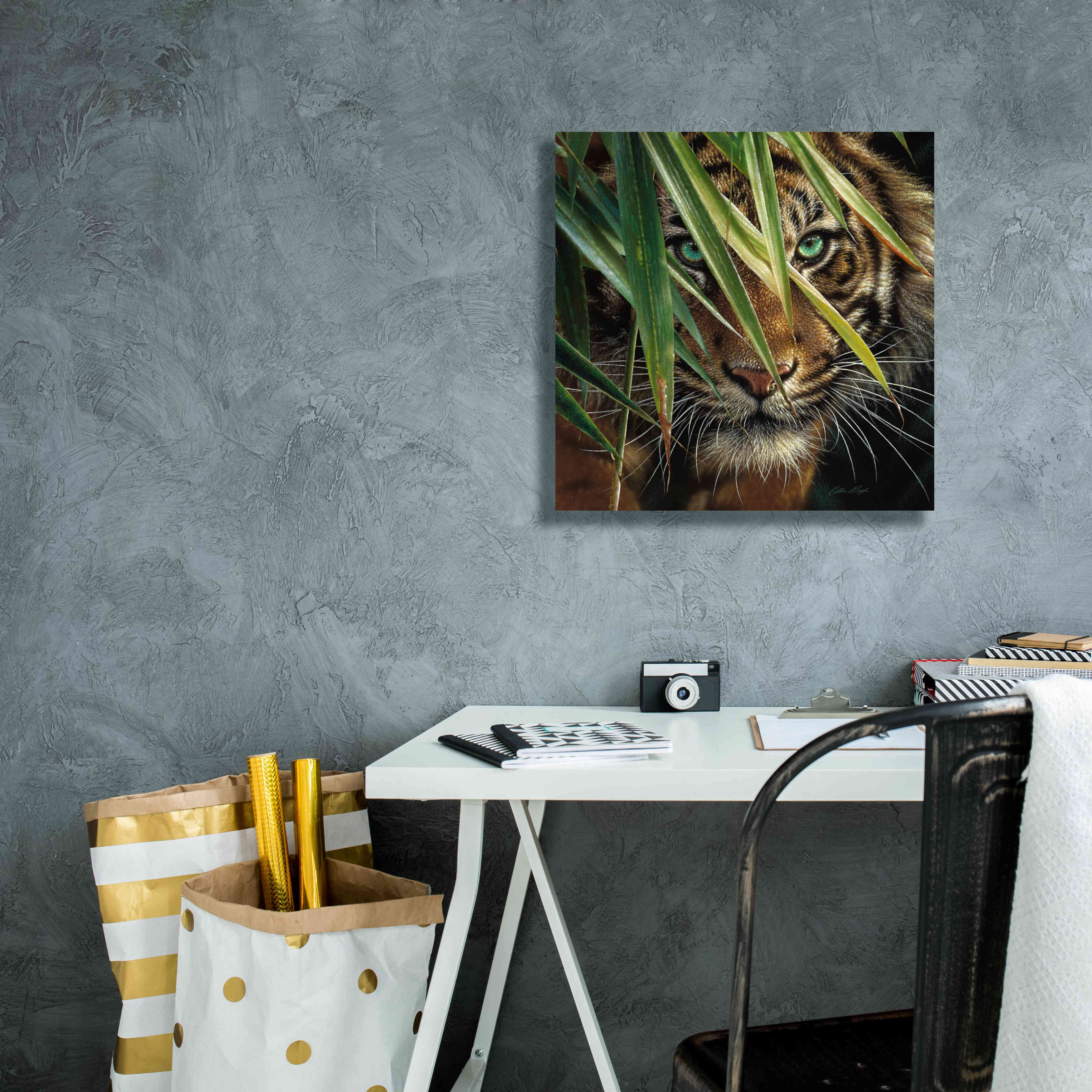 'Tiger Eyes' by Collin Bogle, Canvas Wall Art,18x18