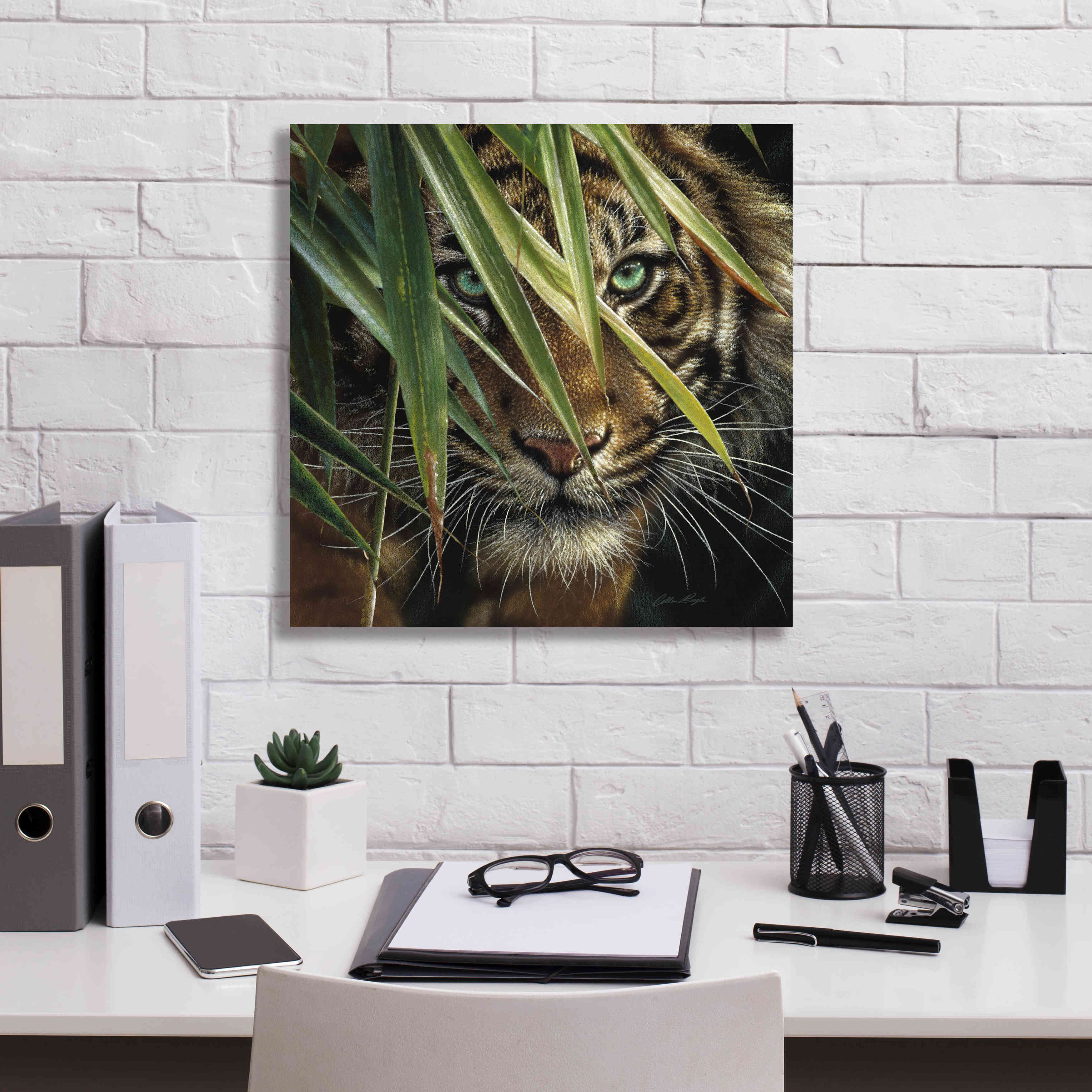 'Tiger Eyes' by Collin Bogle, Canvas Wall Art,18x18