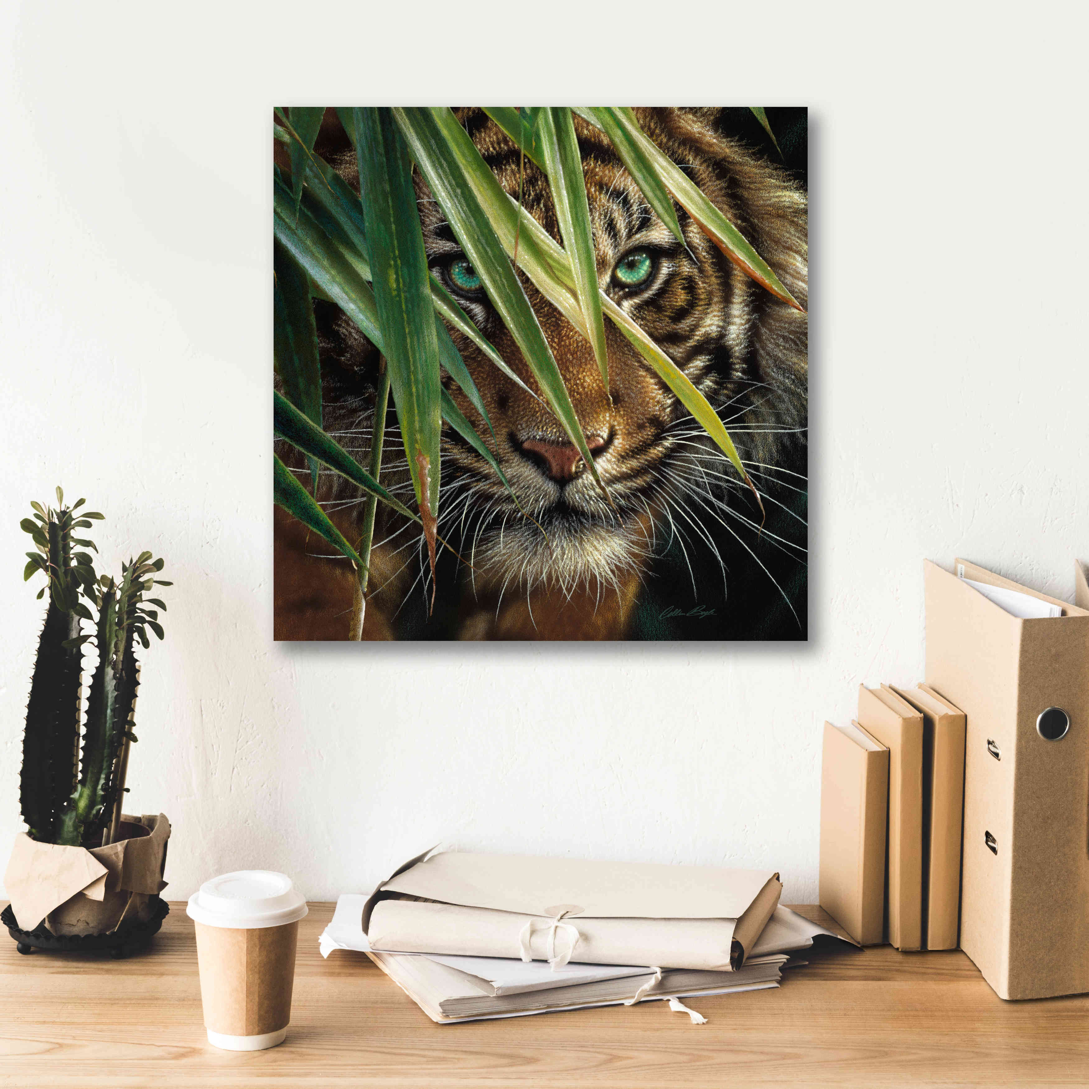 'Tiger Eyes' by Collin Bogle, Canvas Wall Art,18x18