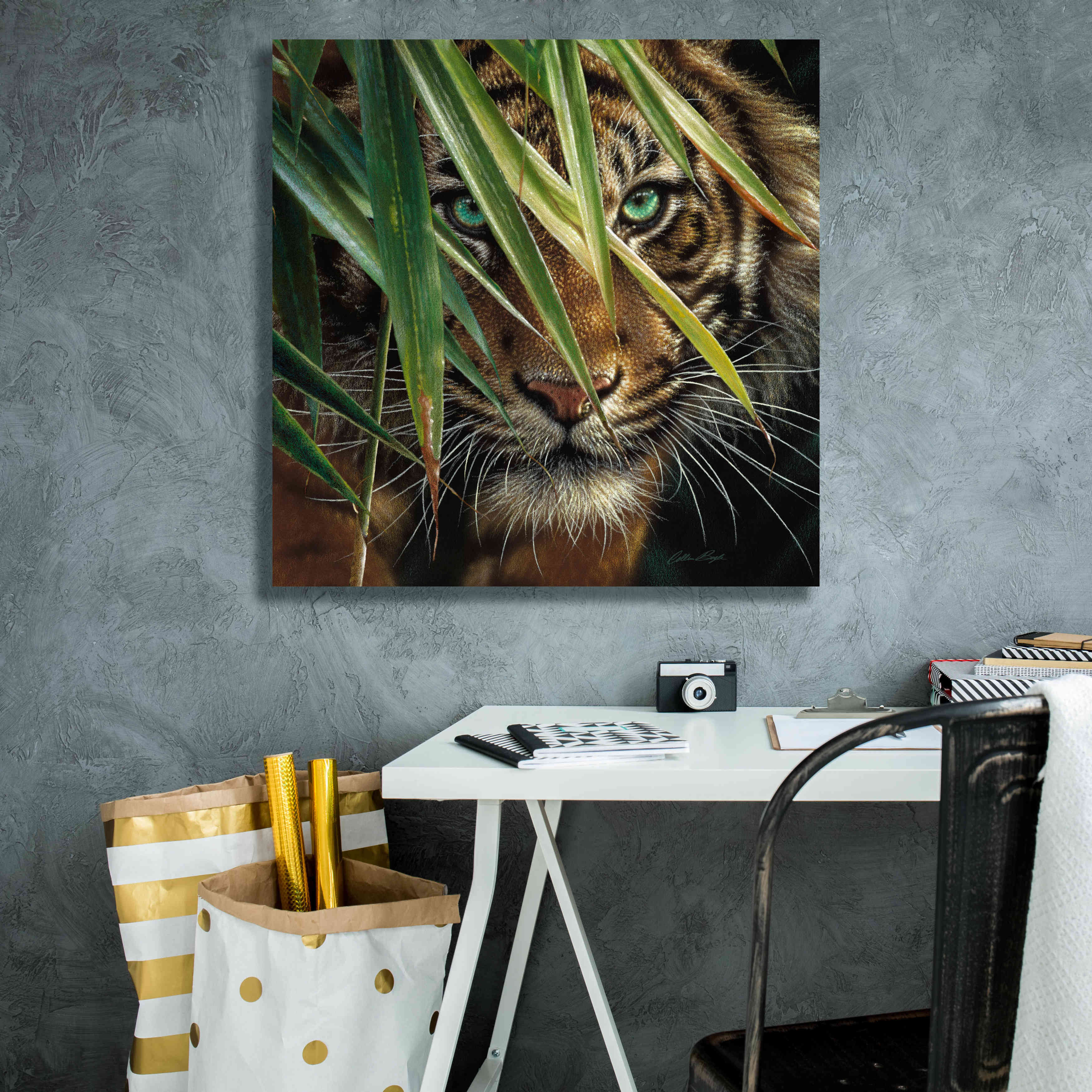 'Tiger Eyes' by Collin Bogle, Canvas Wall Art,26x26