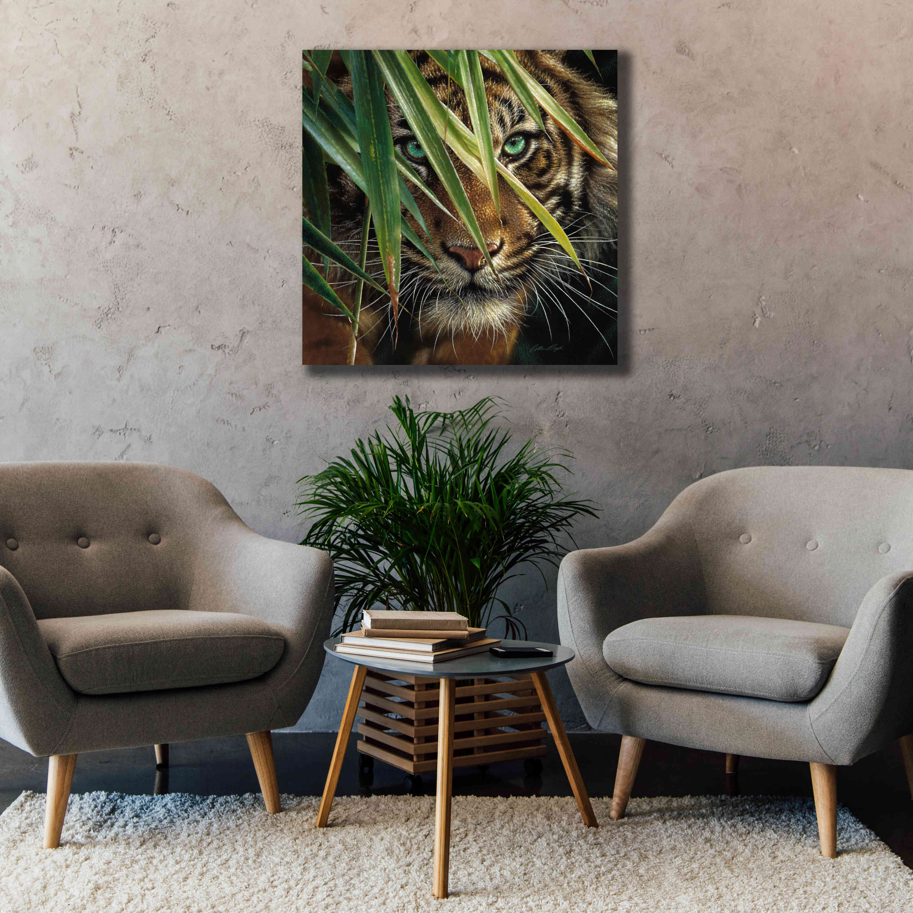 'Tiger Eyes' by Collin Bogle, Canvas Wall Art,37x37
