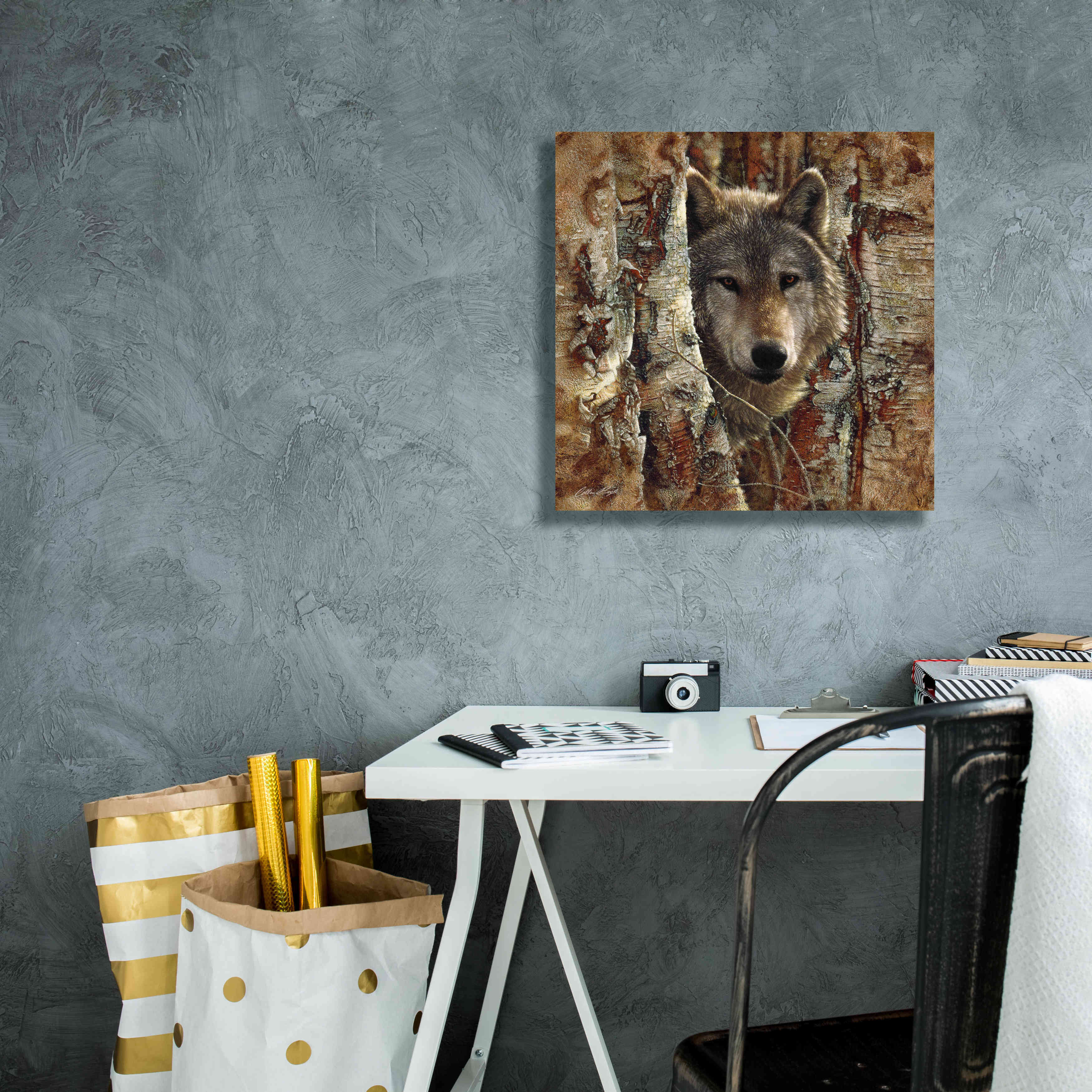 'Wolf Spirit' by Collin Bogle, Canvas Wall Art,18x18