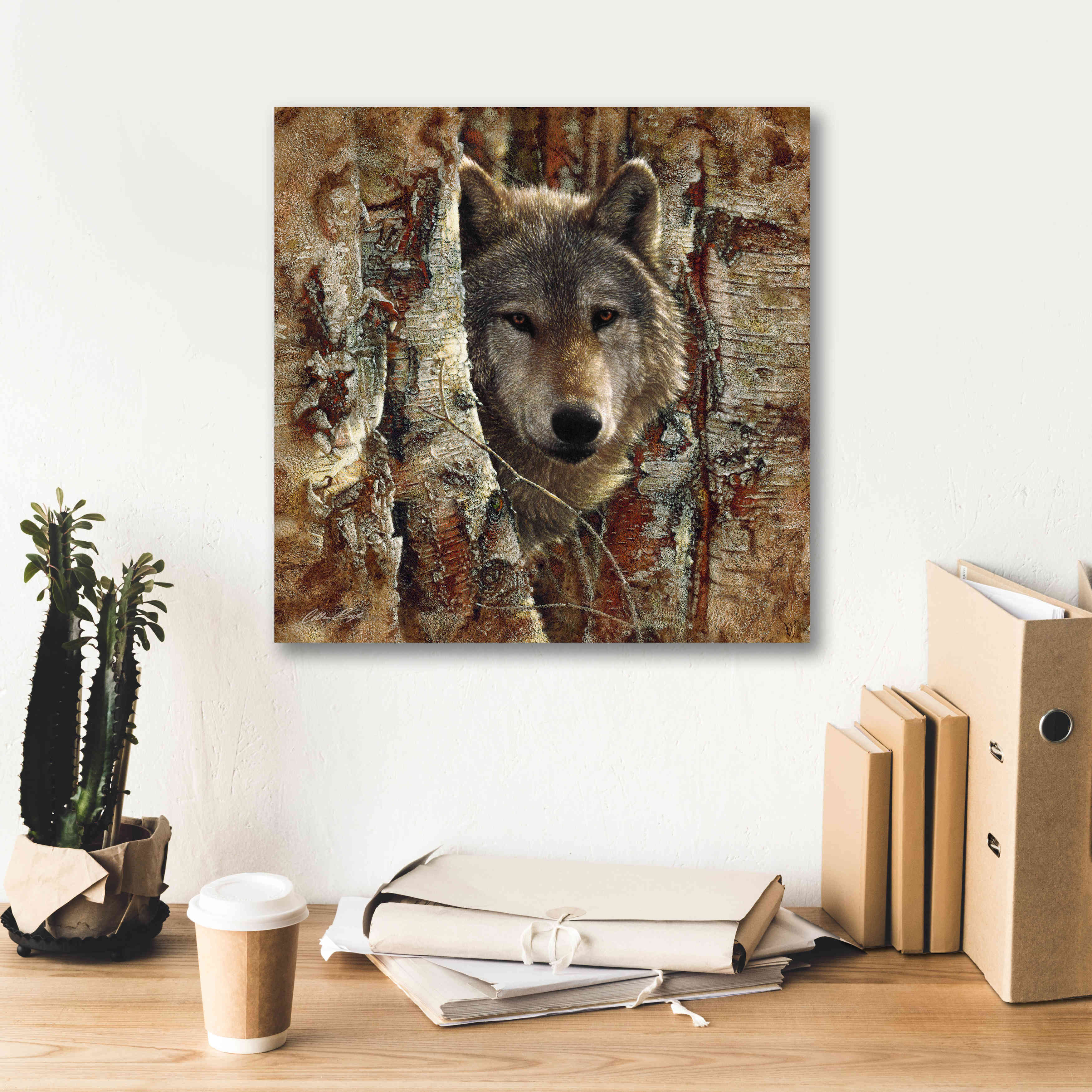 'Wolf Spirit' by Collin Bogle, Canvas Wall Art,18x18