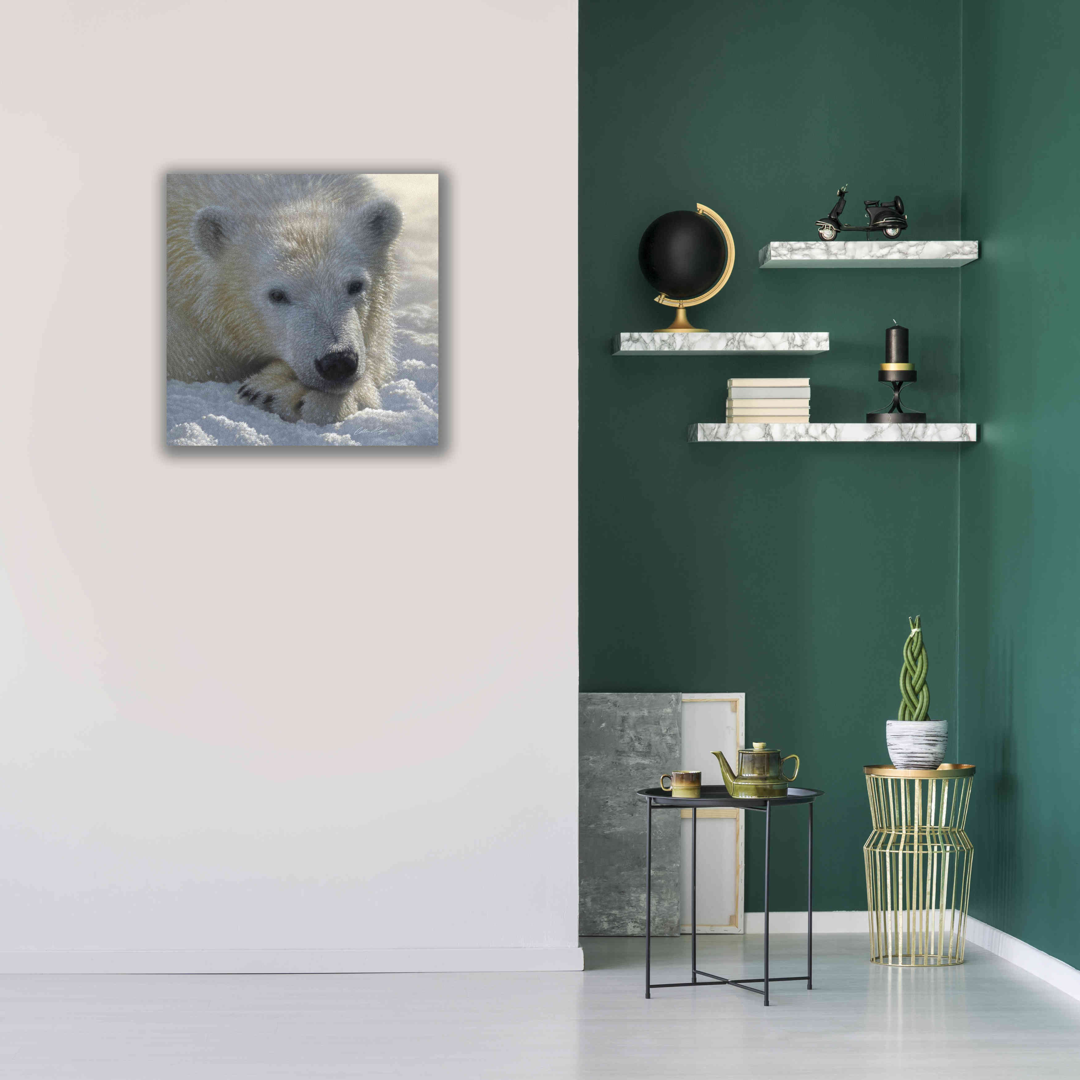 'Polar Bear Cub' by Collin Bogle, Canvas Wall Art,26x26