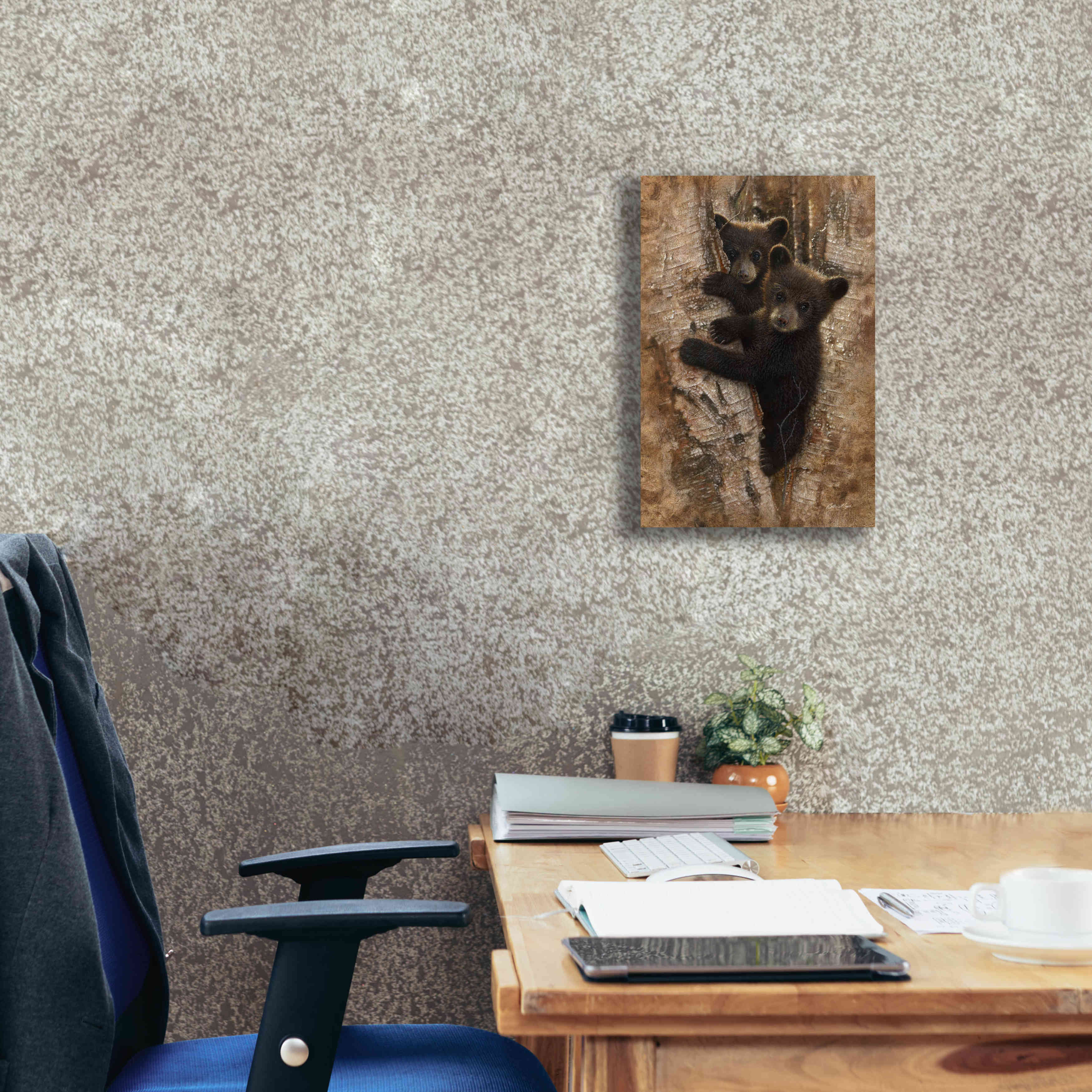 'Curious Cubs' by Collin Bogle, Canvas Wall Art,12x18
