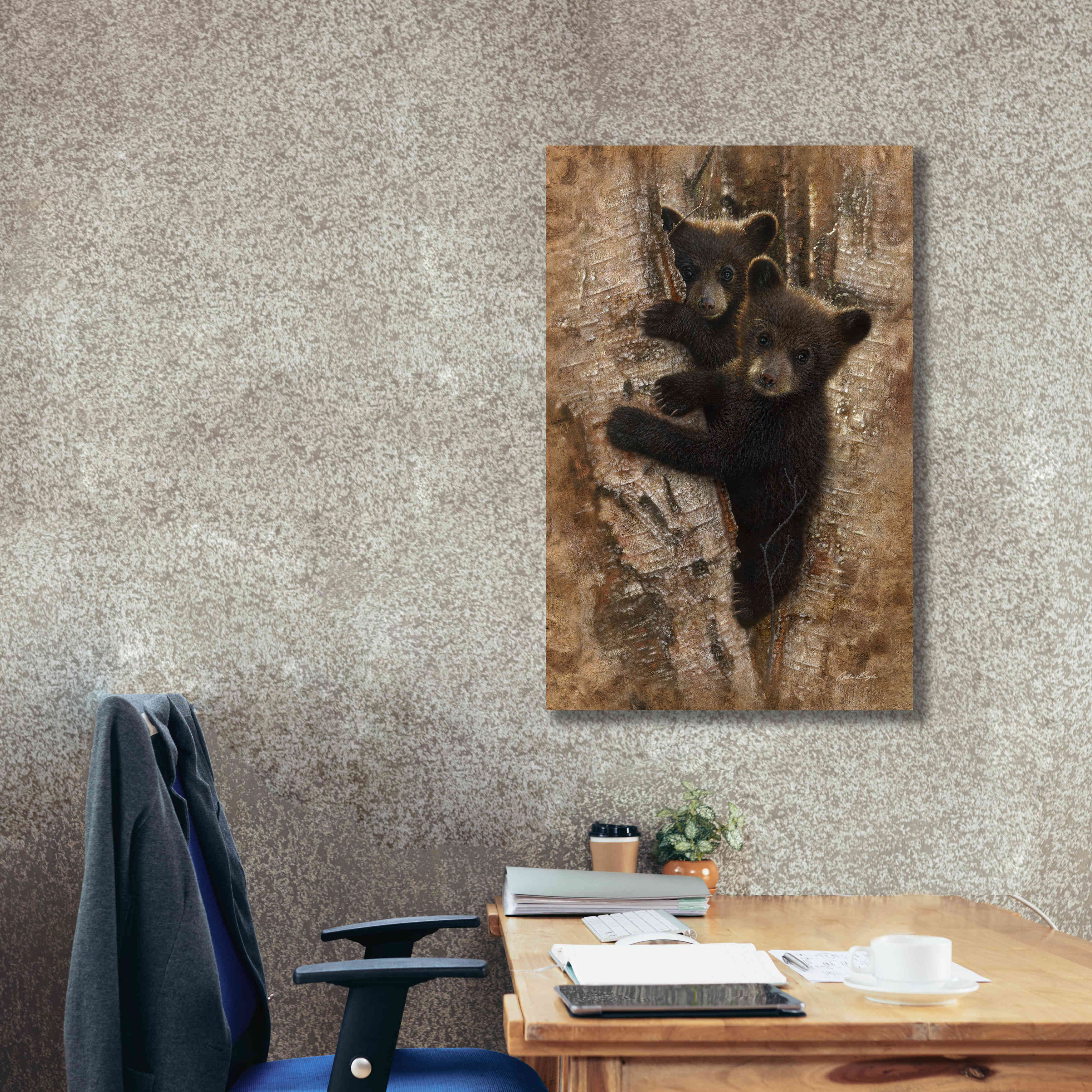 'Curious Cubs' by Collin Bogle, Canvas Wall Art,26x40