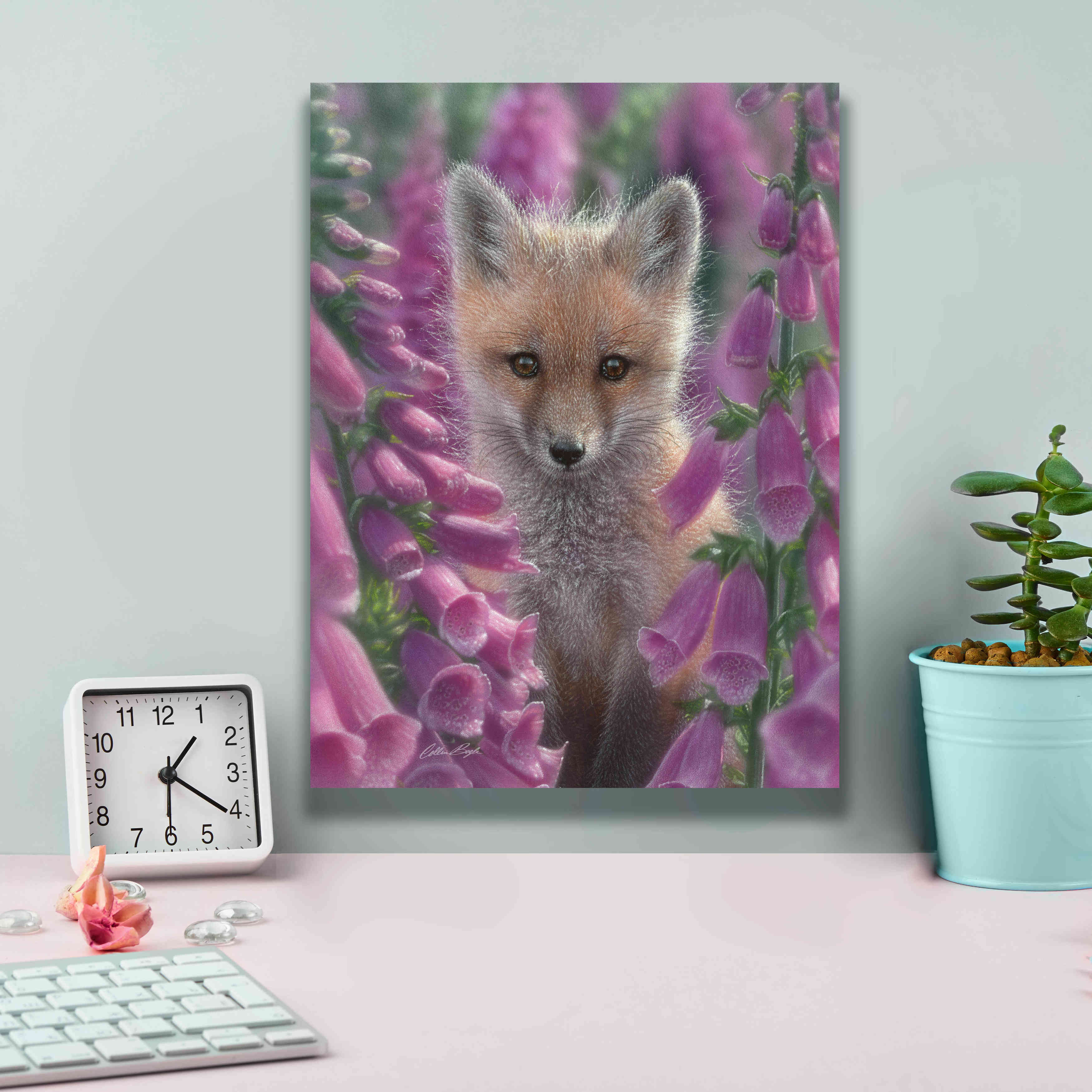 'Fox Gloves' by Collin Bogle, Canvas Wall Art,12x16