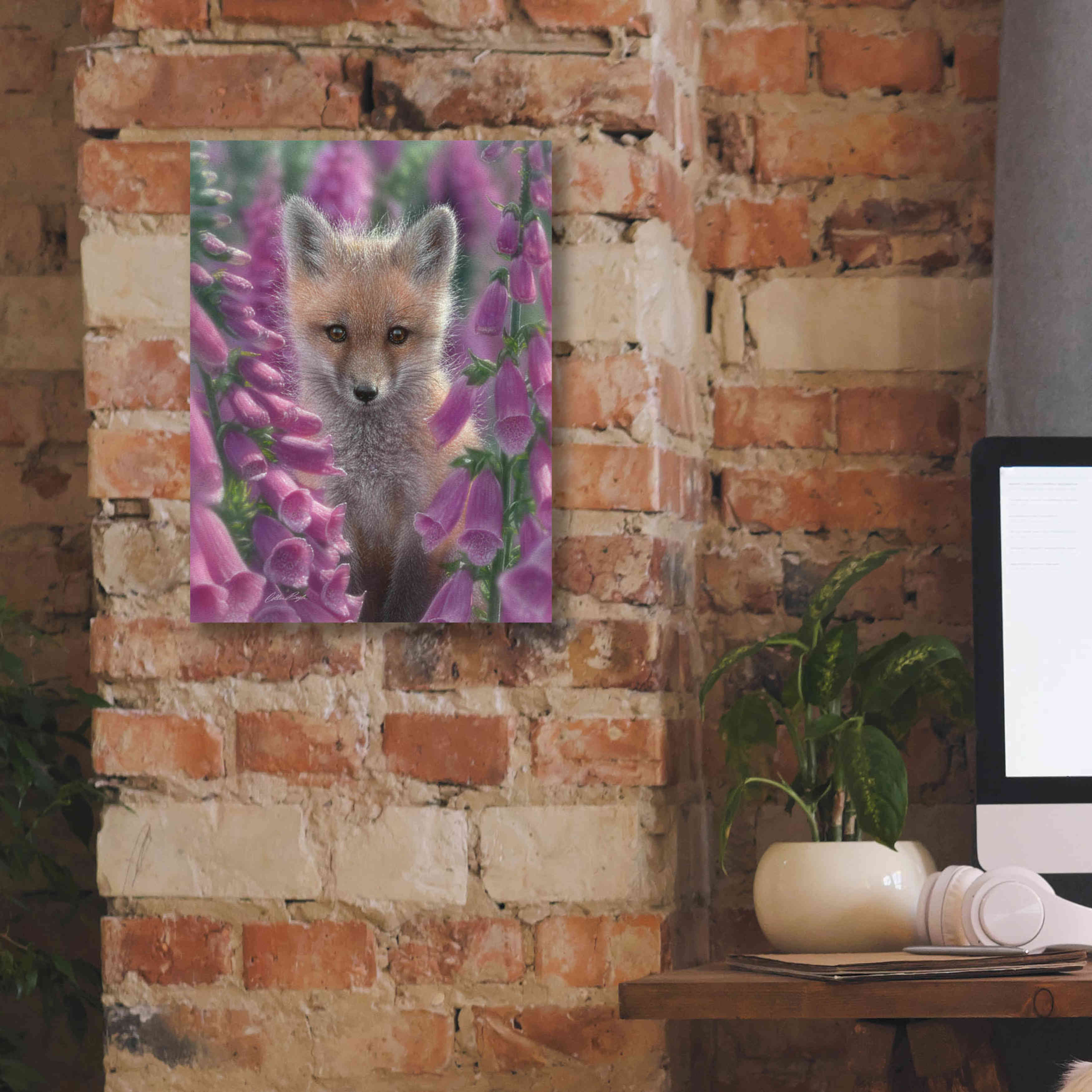 'Fox Gloves' by Collin Bogle, Canvas Wall Art,12x16
