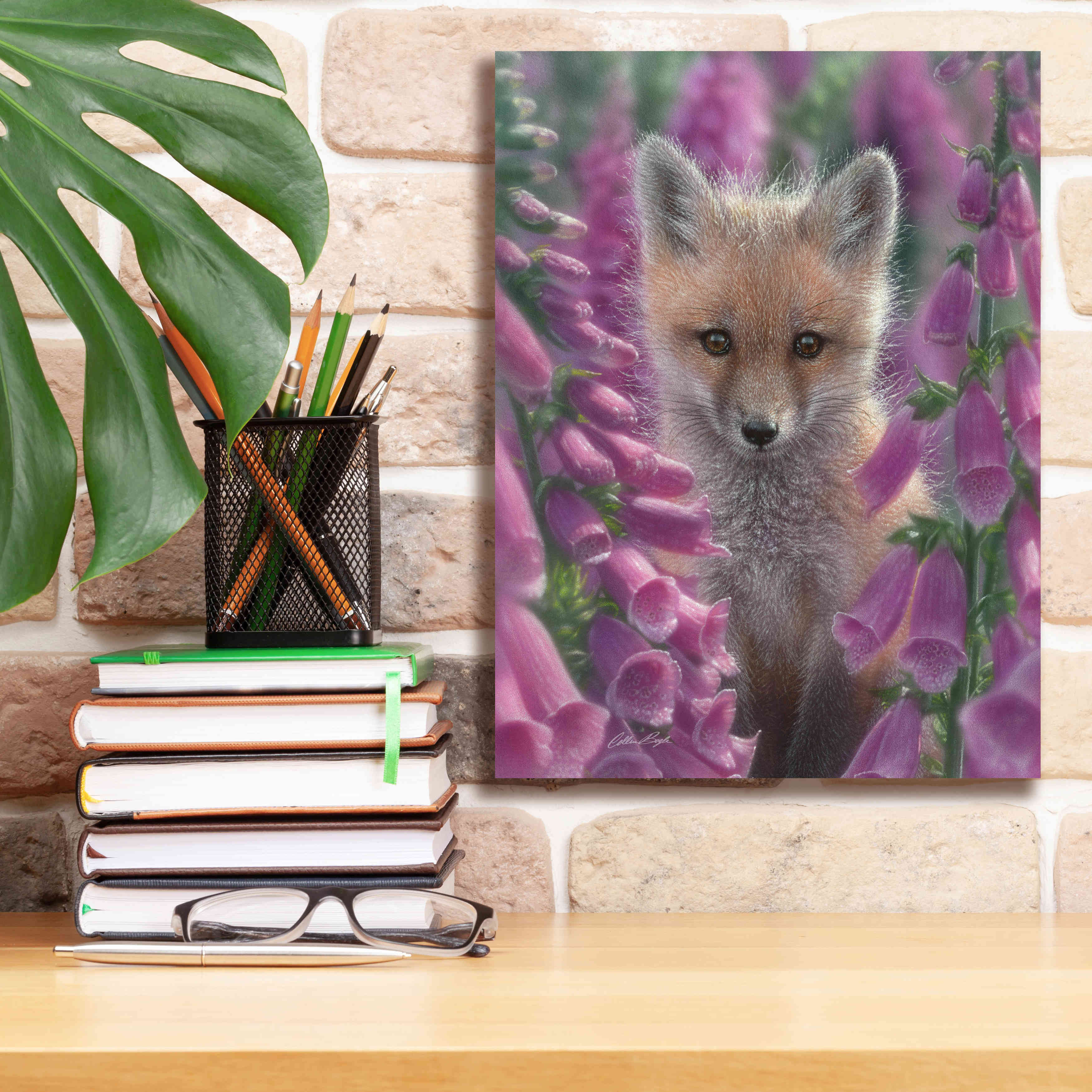 'Fox Gloves' by Collin Bogle, Canvas Wall Art,12x16