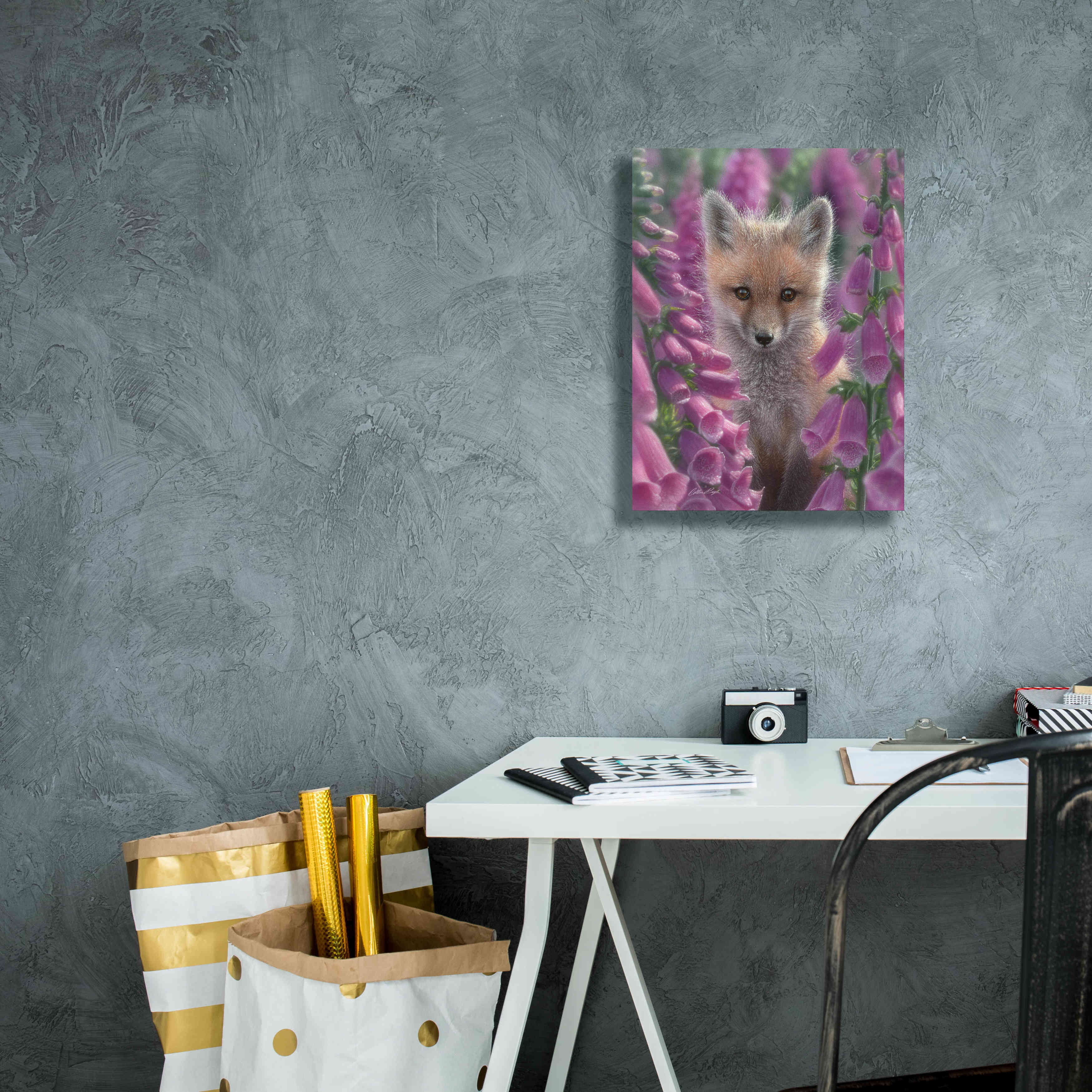 'Fox Gloves' by Collin Bogle, Canvas Wall Art,12x16