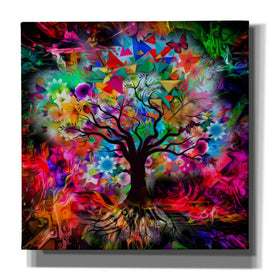 'Kaleidoscope Tree Black' Canvas Wall Art