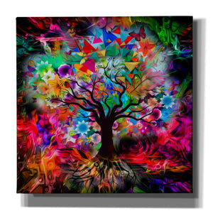 'Kaleidoscope Tree Black' Canvas Wall Art