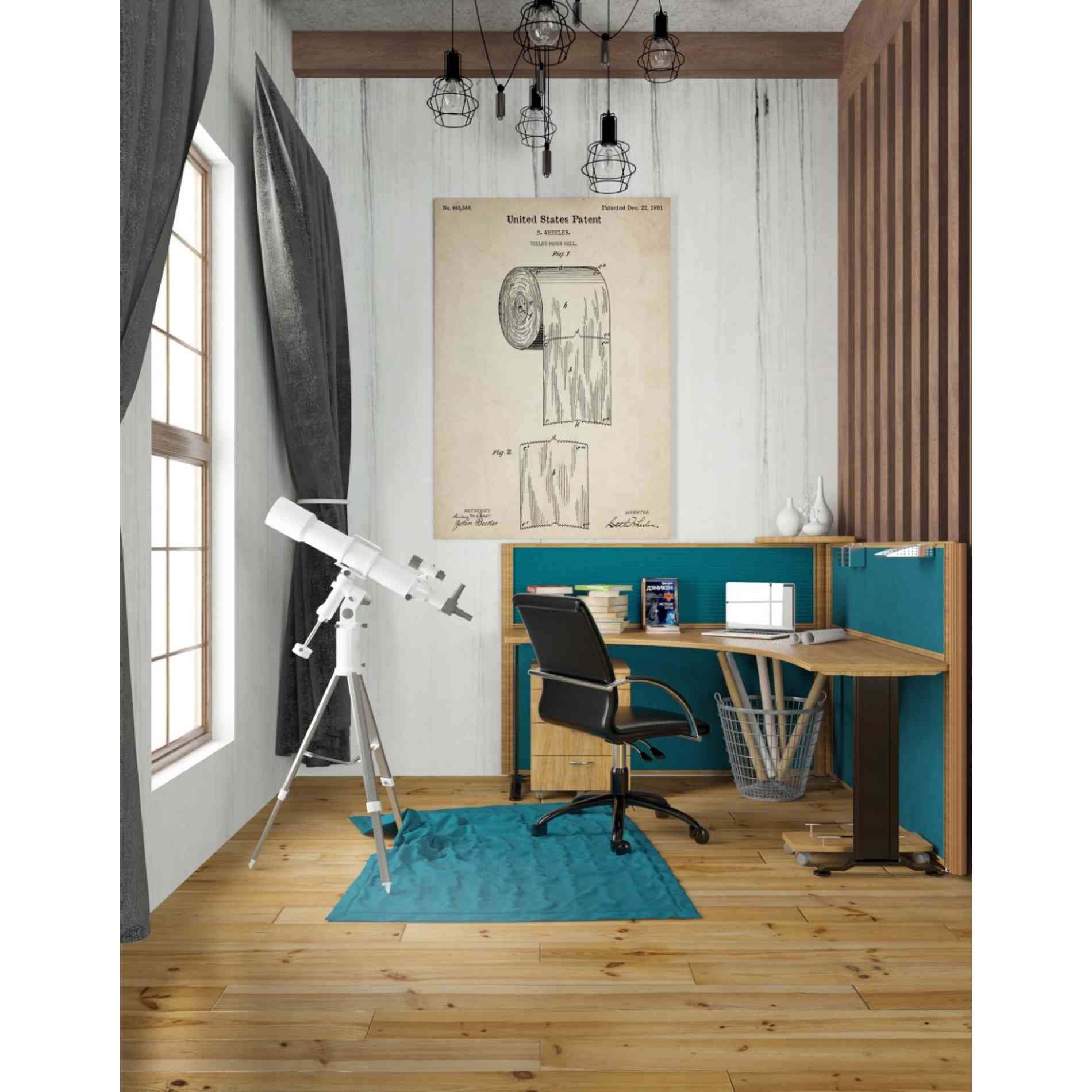 'Toilet Paper Roll Vintage Patent' Canvas Wall Art,26 x 40