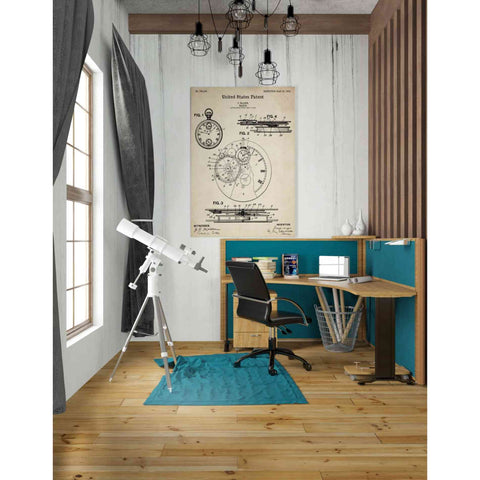 Image of 'Stopwatch Vintage Patent Blueprint' Canvas Wall Art,26 x 40