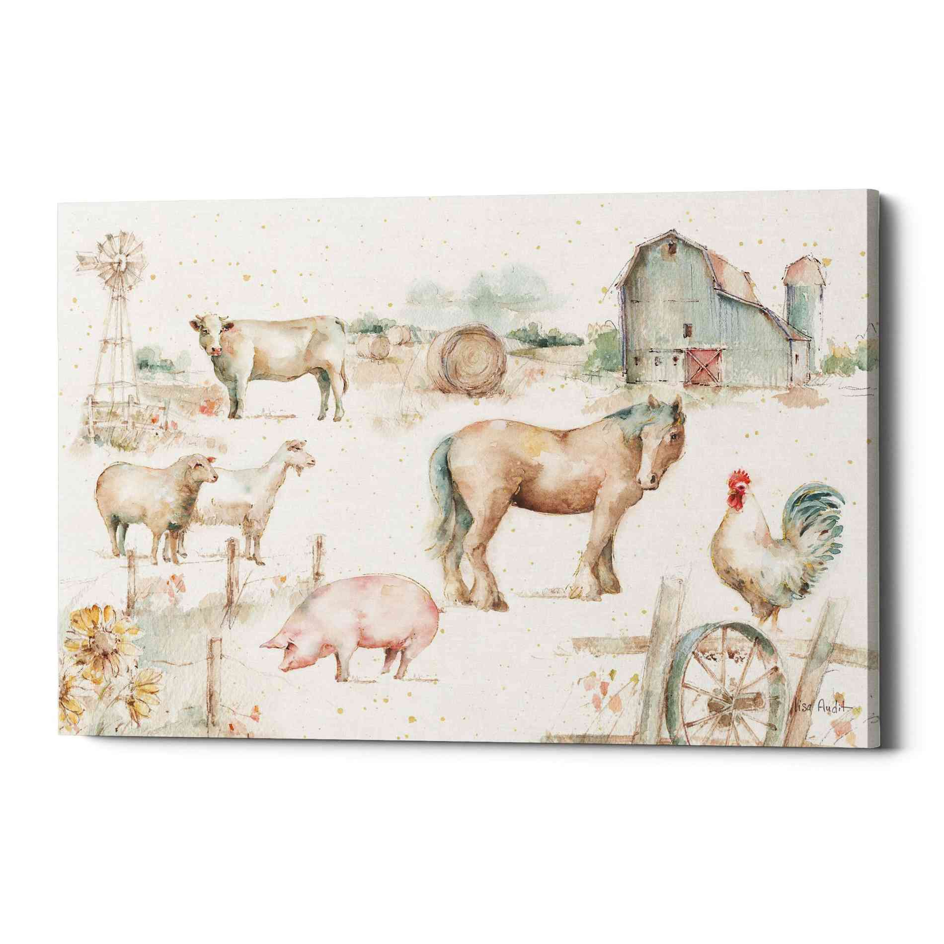'Farm Friends XIII' by Lisa Audit, Canvas Wall Art,