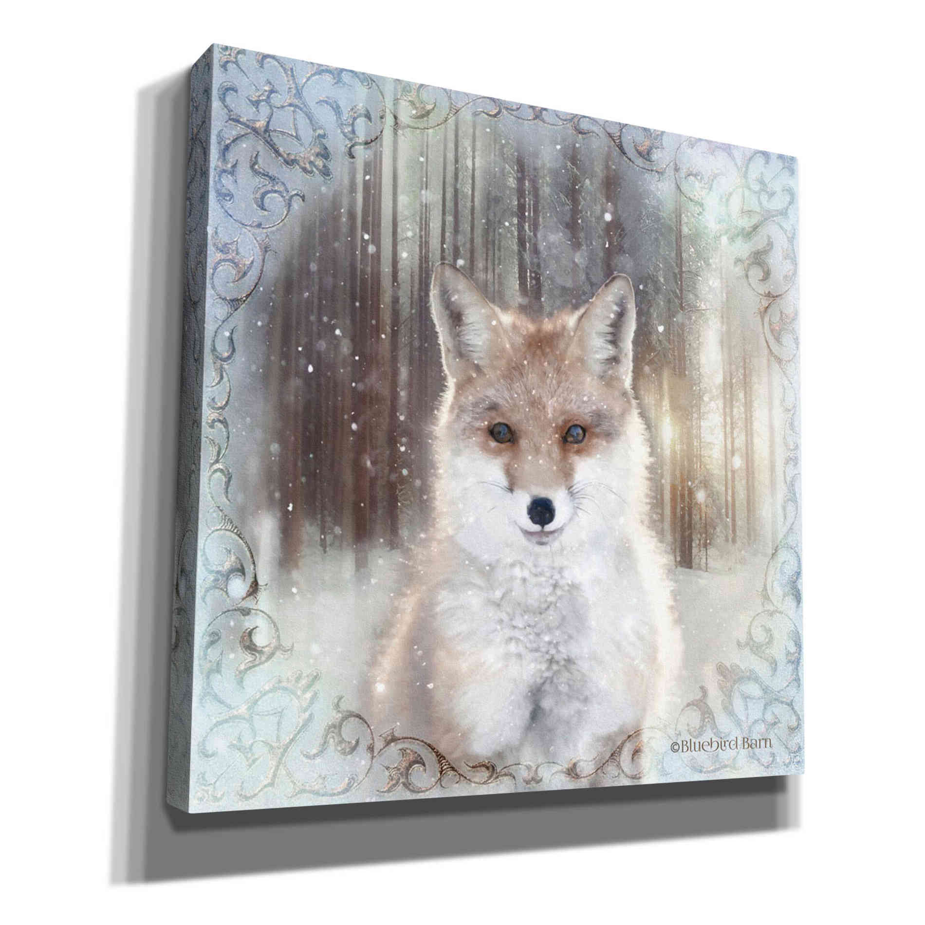 'Enchanted Winter Fox' by Bluebird Barn, Canvas Wall Art,Size 1 Sqaure