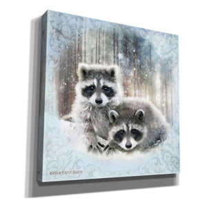 'Enchanted Winter Raccoons' by Bluebird Barn, Canvas Wall Art,Size 1 Sqaure