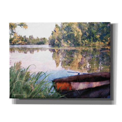 Image of 'Rowboat Pond Landscape' by Bluebird Barn, Canvas Wall Art,Size C Landscape