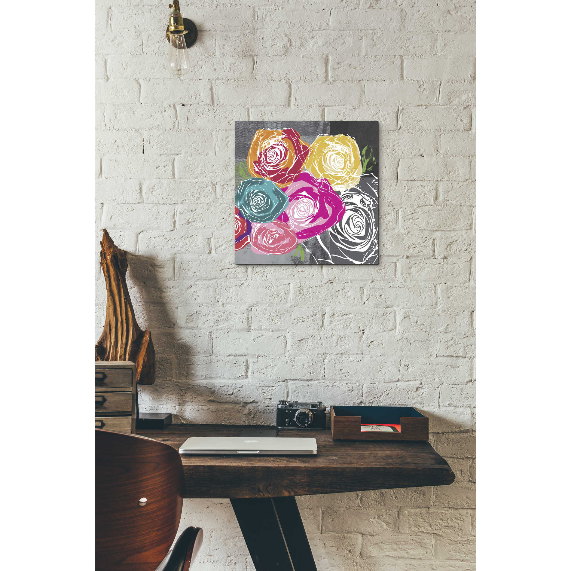 'Colorful Roses II' by Linda Woods, Canvas Wall Art,12 x 12