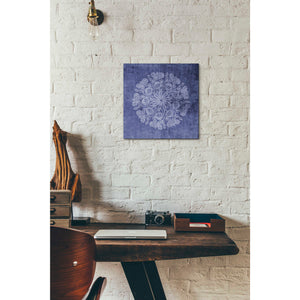 'Indigo Mandala 2' by Linda Woods, Canvas Wall Art,12 x 12
