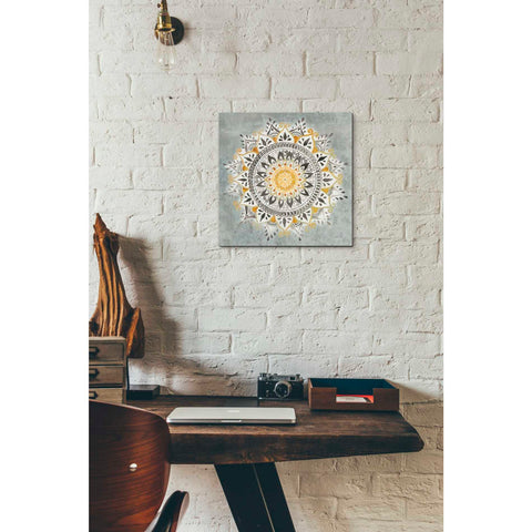 Image of 'Mandala Delight I Yellow Grey' by Danhui Nai, Canvas Wall Art,12 x 12