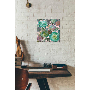 'Floral Succulents v2 Crop on Pink' by Danhui Nai, Canvas Wall Art,12 x 12