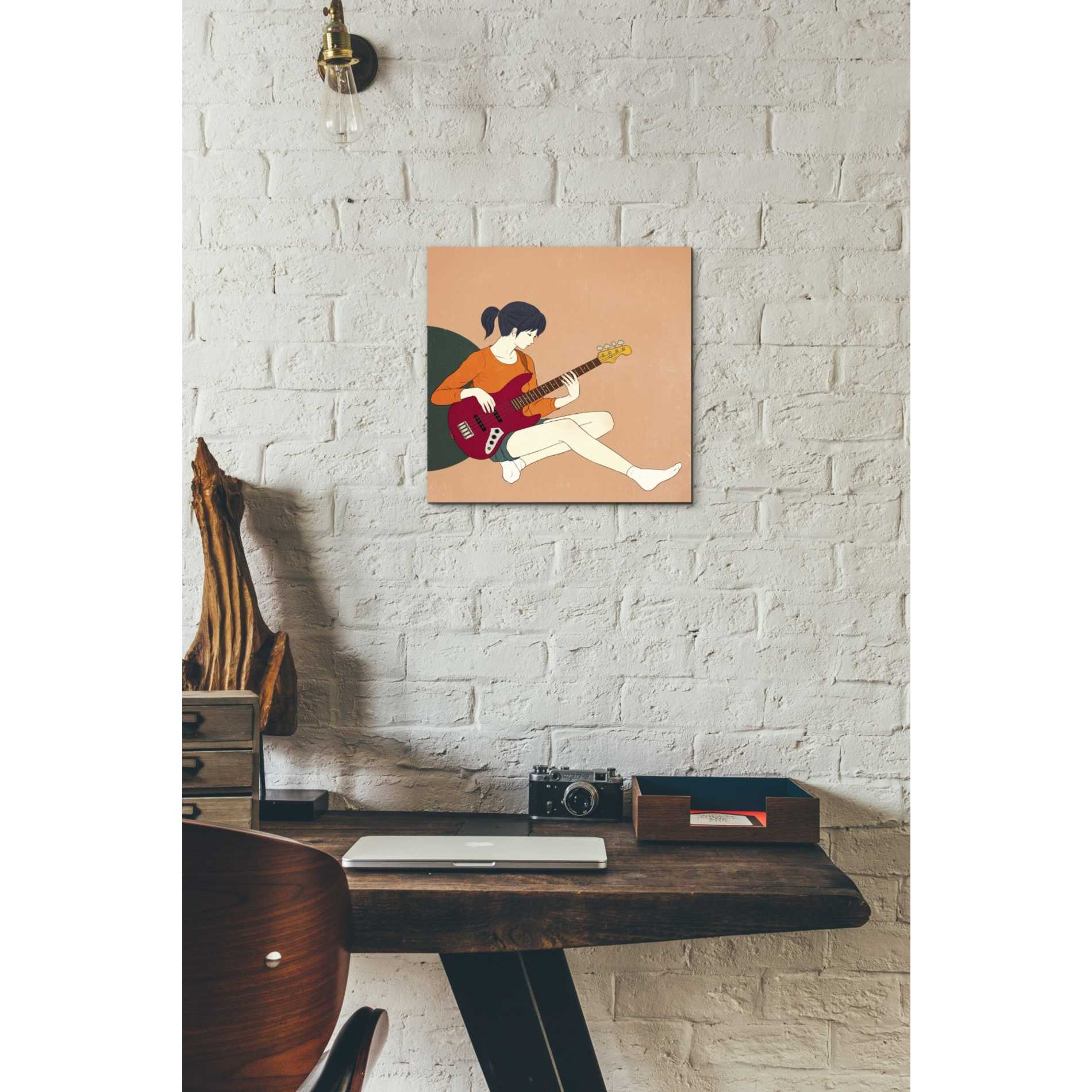 'Playing The Bass' by Sai Tamiya, Canvas Wall Art,12 x 12