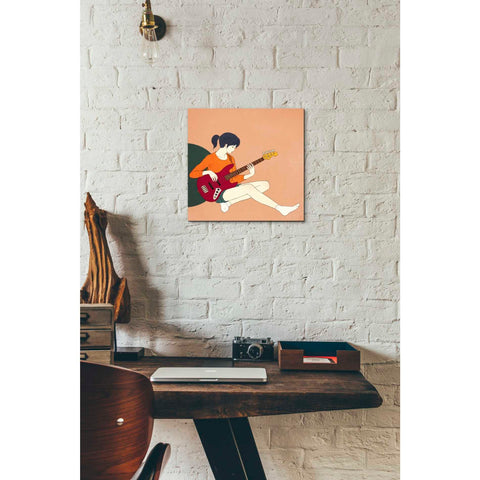 Image of 'Playing The Bass' by Sai Tamiya, Canvas Wall Art,12 x 12