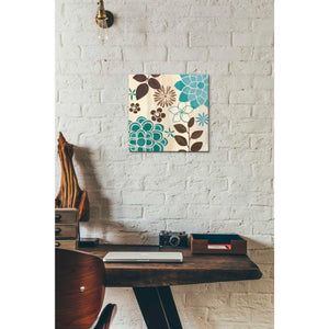 'Abstract Garden Blue II' by Veronique Charron, Canvas Wall Art,12 x 12