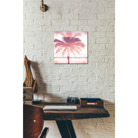 Image of 'Beachscape Palms II Pink Purple' by Michael Mullan, Canvas Wall Art,12 x 12