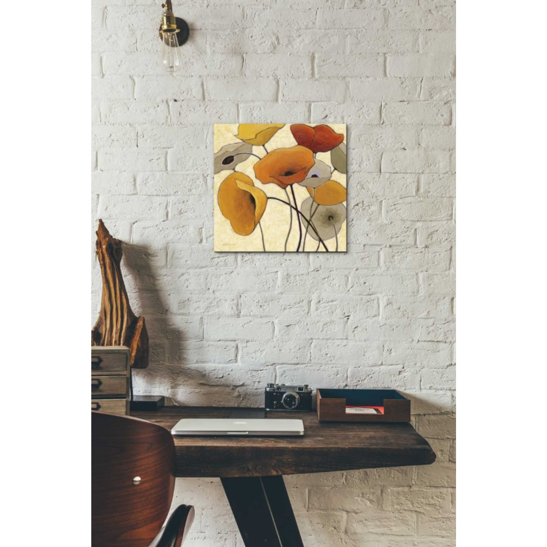 'Pumpkin Poppies III' by Shirley Novak, Canvas Wall Art,12 x 12