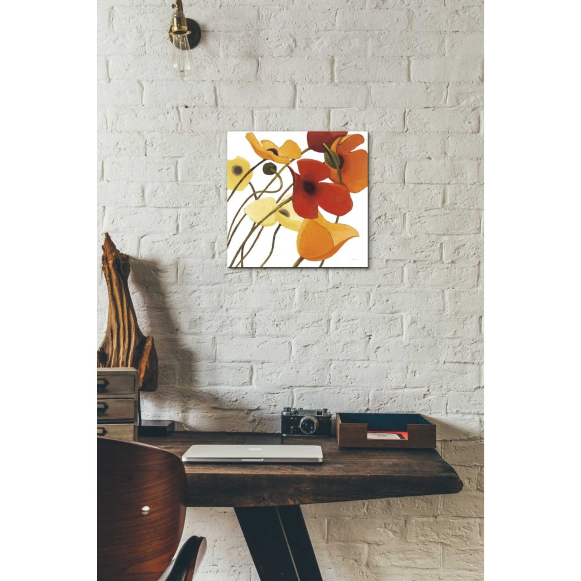 'Up Two on White Yellow' by Shirley Novak, Canvas Wall Art,12 x 12