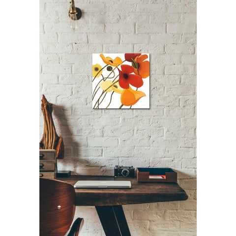 Image of 'Up Two on White Yellow' by Shirley Novak, Canvas Wall Art,12 x 12