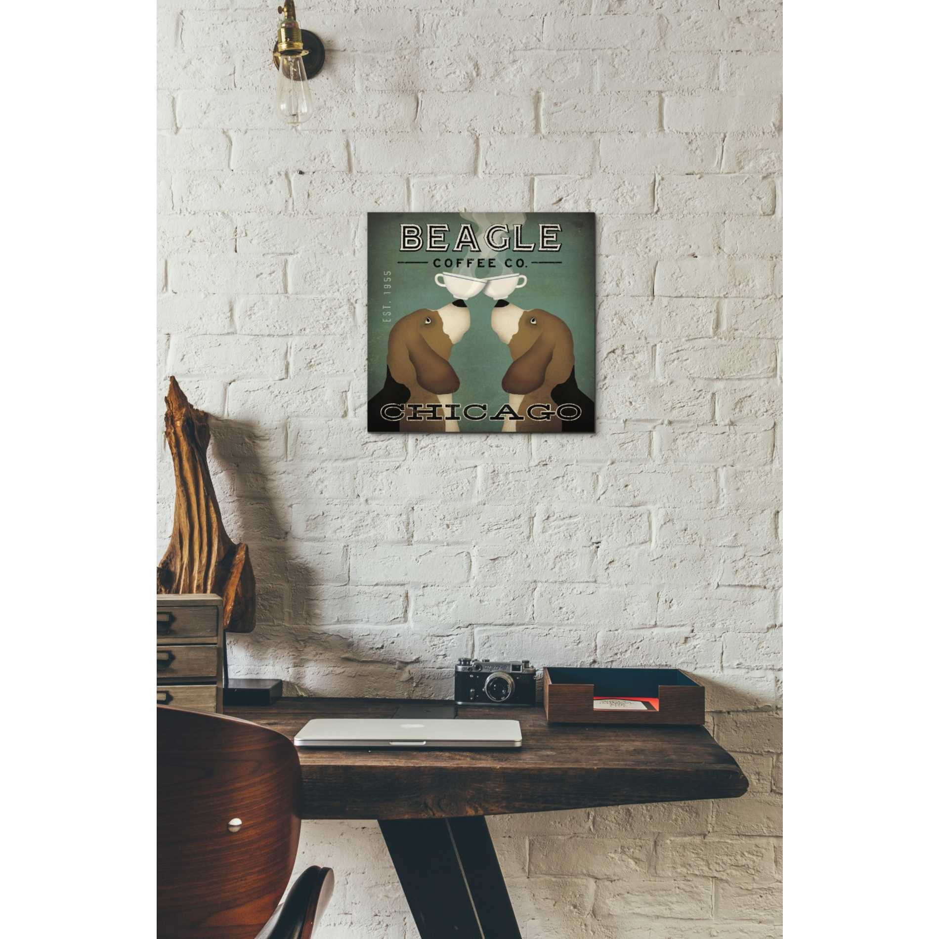 'Beagle Coffee Co Chicago' by Ryan Fowler, Canvas Wall Art,12 x 12