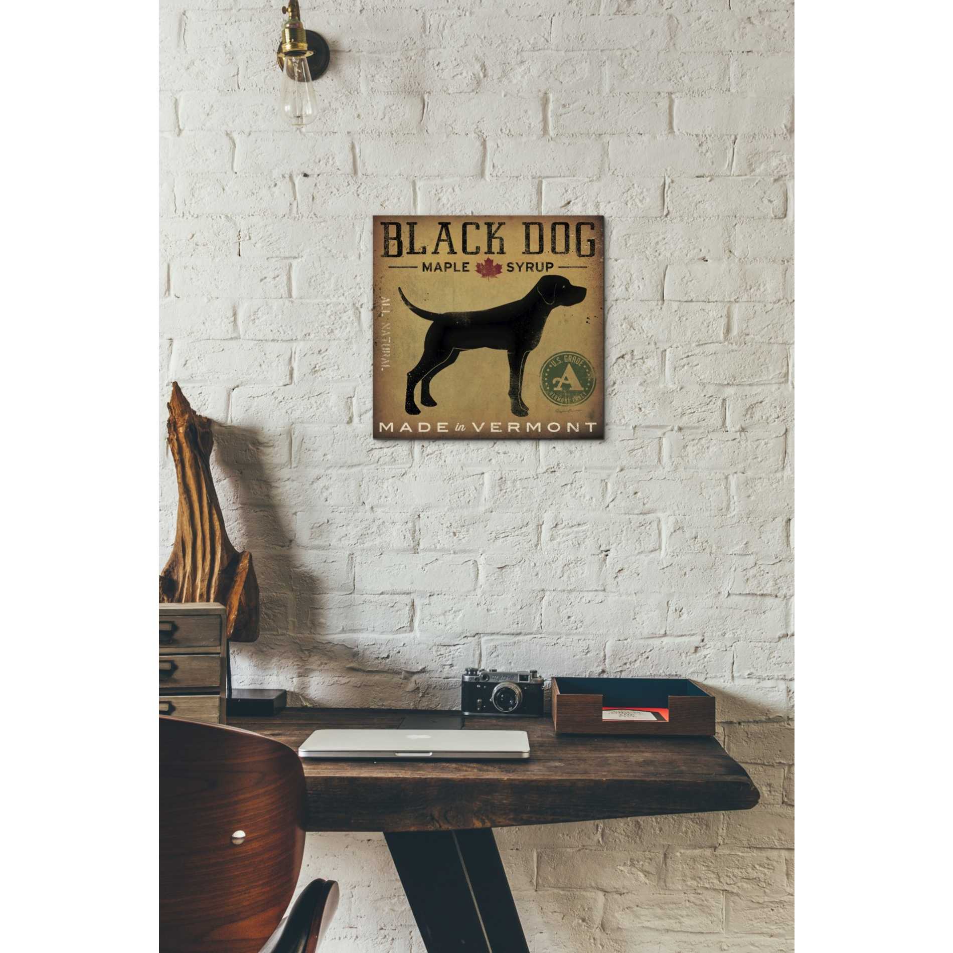 'Black Dog at Show' by Ryan Fowler, Canvas Wall Art,12 x 12
