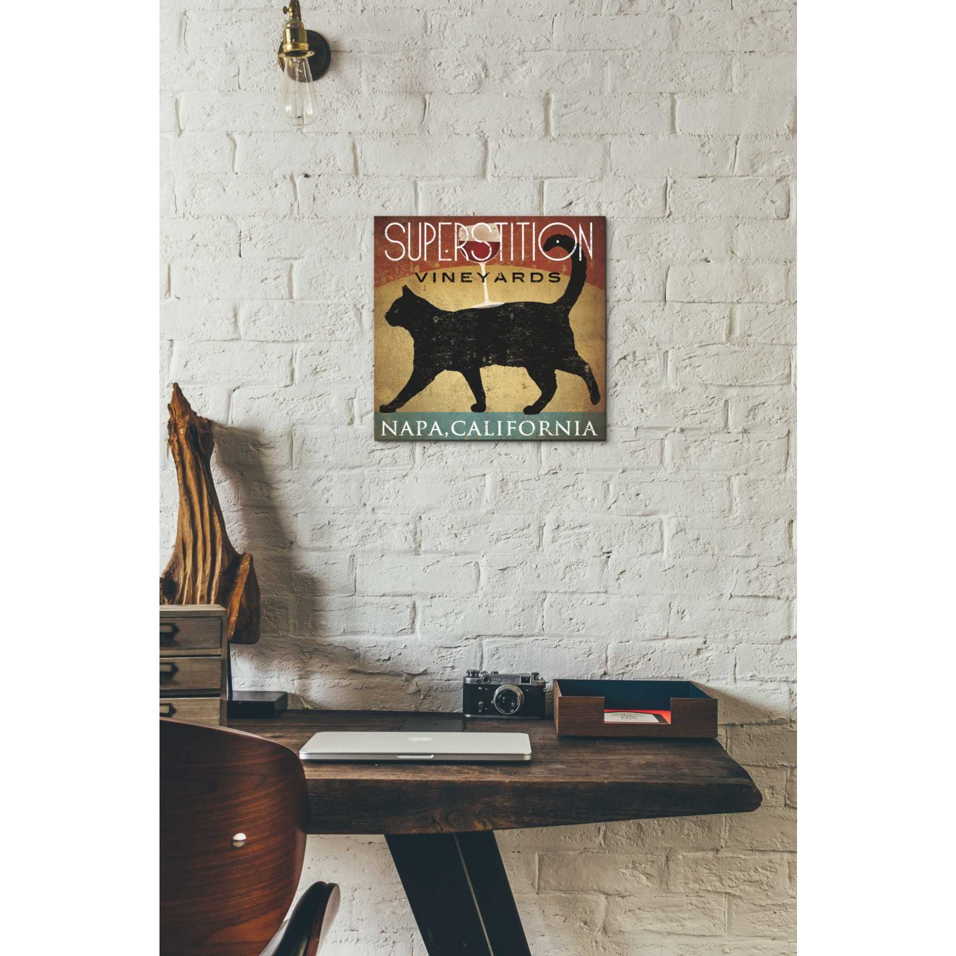 'Superstition Vineyards Cat' by Ryan Fowler, Canvas Wall Art,12 x 12