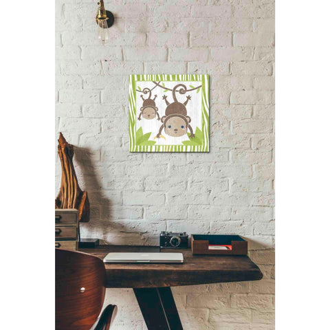 Image of 'Safari Fun Monkey' by Moira Hershey, Canvas Wall Art,12 x 12