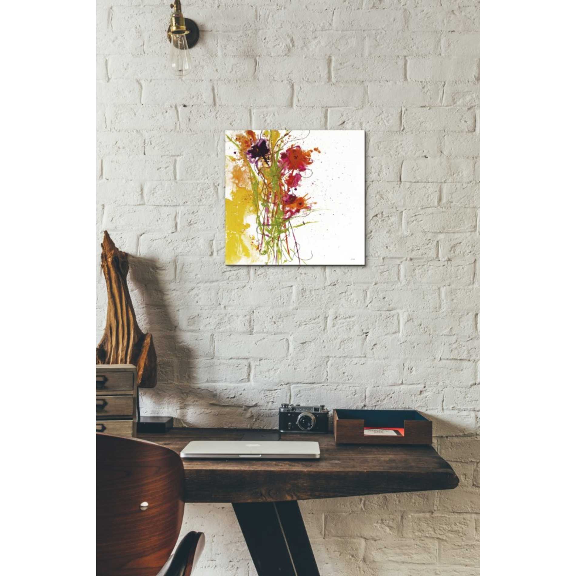 'Flower Tango on White' by Jan Griggs, Giclee Canvas Wall Art