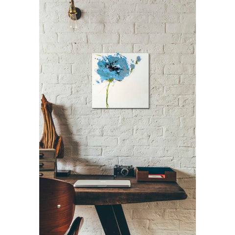 Image of 'Turquoise Poppy Master on White' by Jan Griggs, Giclee Canvas Wall Art