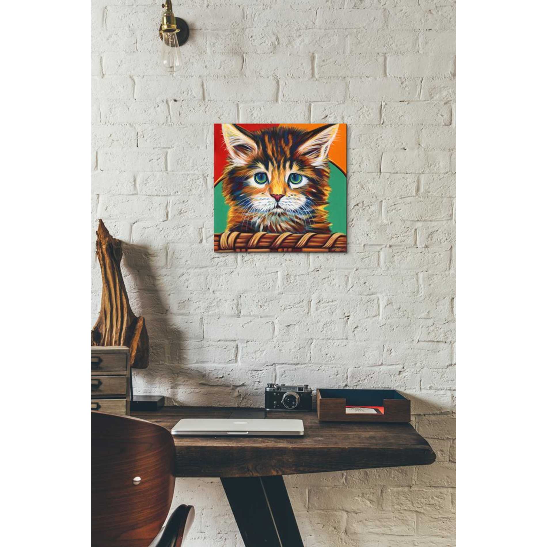 'Kitten in Basket I' by Carolee Vitaletti Giclee Canvas Wall Art